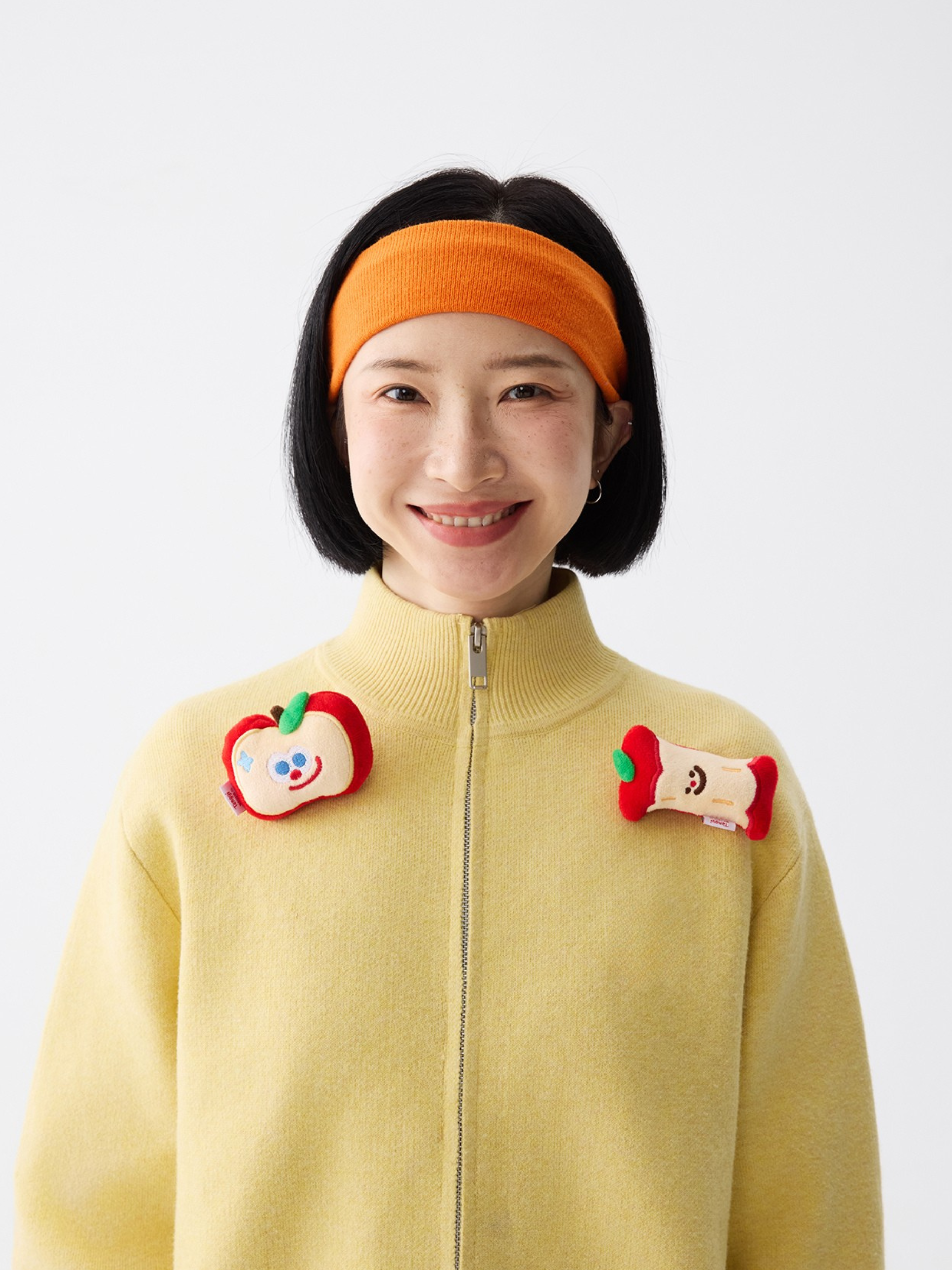 Eagletrail - Unisex Detachable Apple Doll Stand-Collar Knit Cardigan