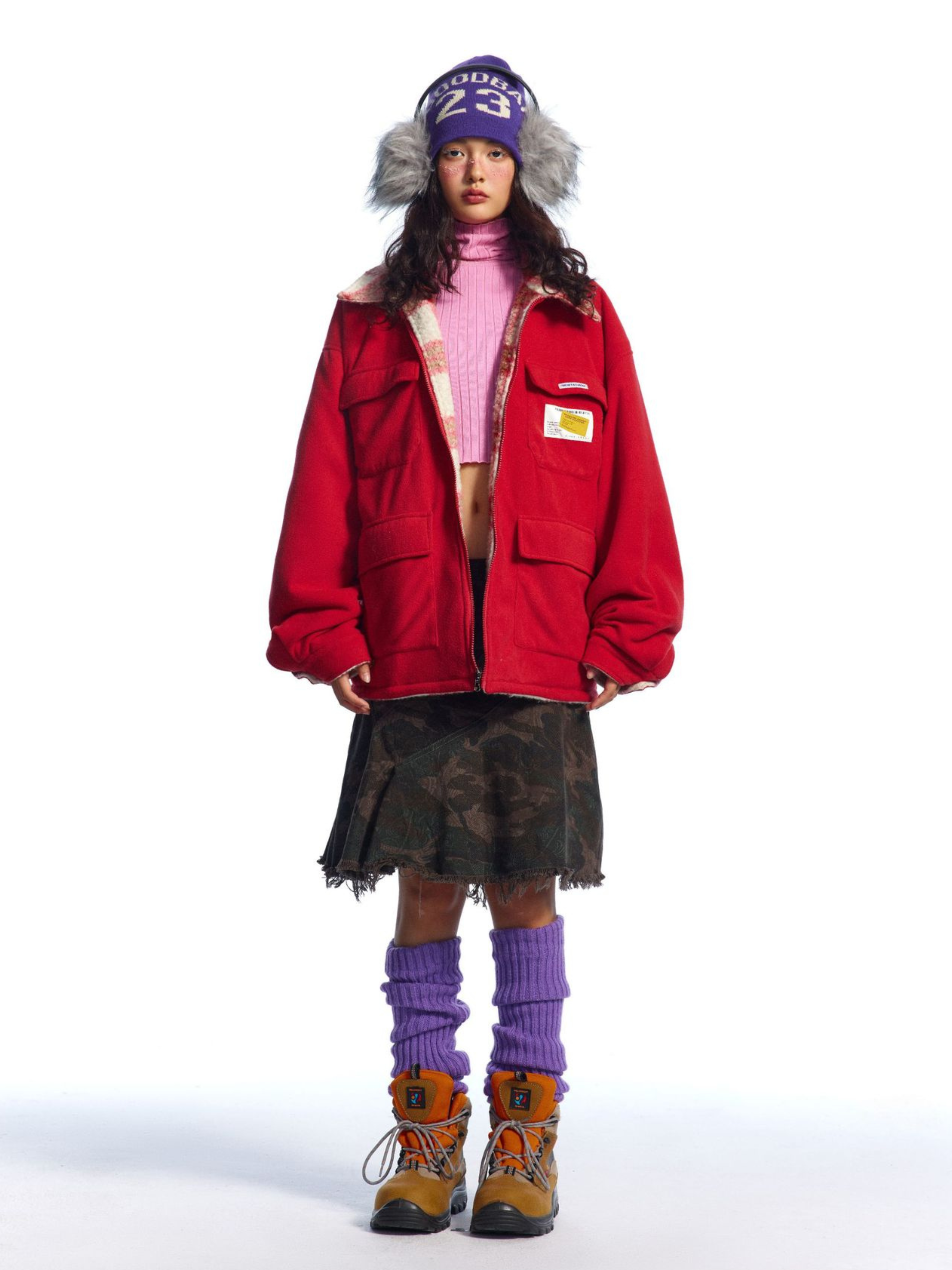 BluffScope - Women's Plaid & Fleece Reversible Sherpa Winter Jacket