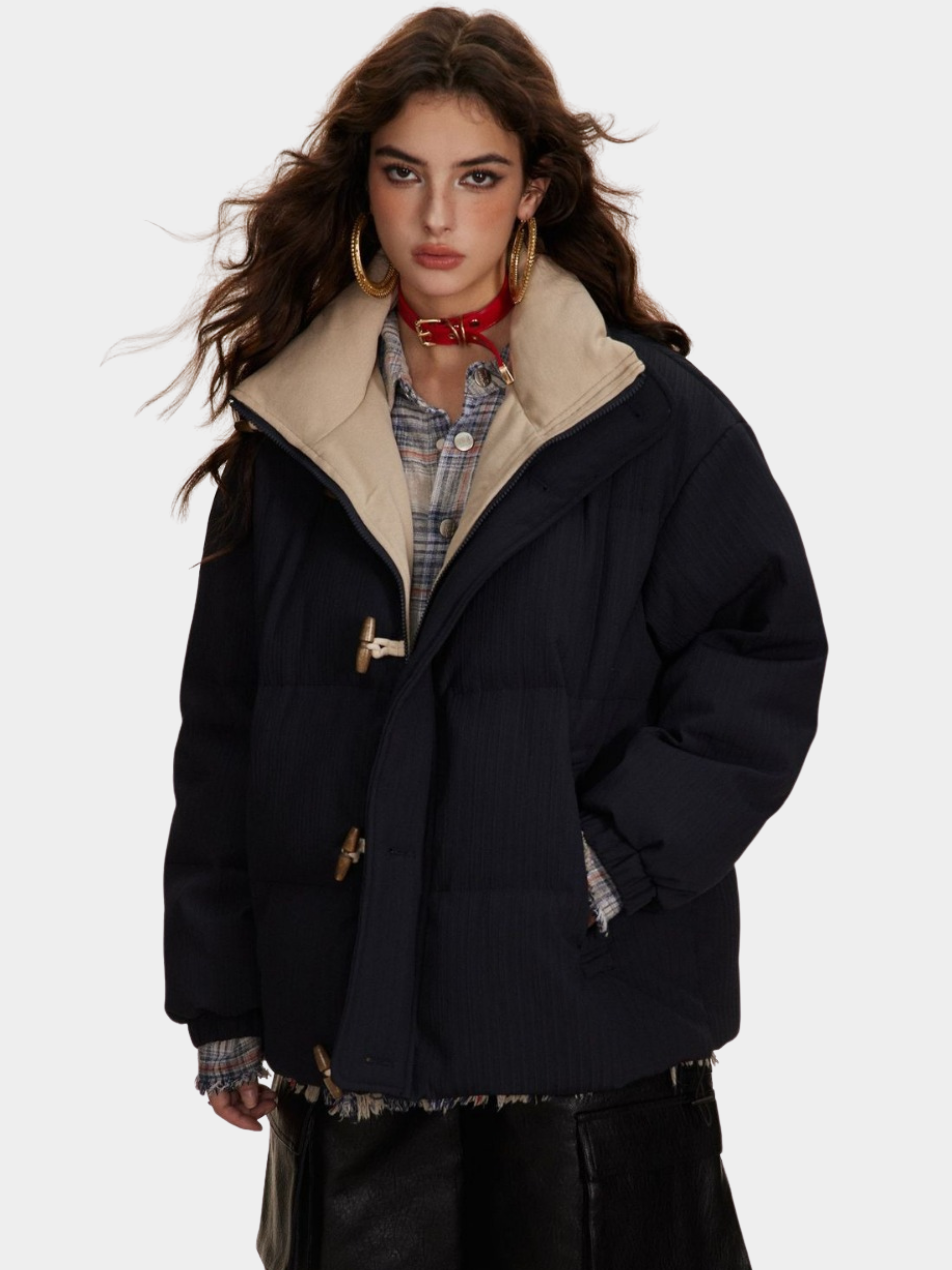 Peakrise - Women‘s Toggle Closure 90% White Duck Down Puffer Jacket