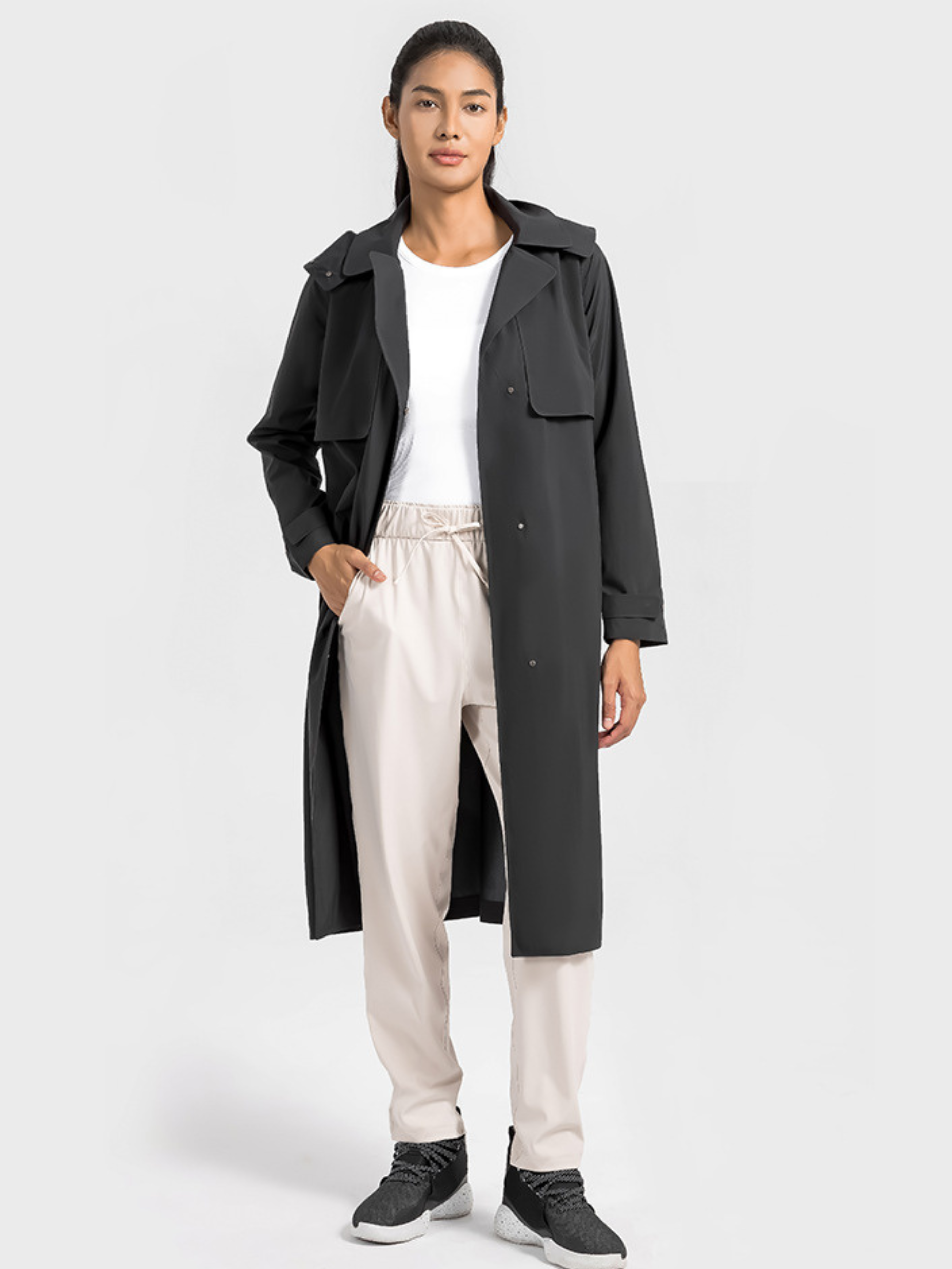 MesaPath - Women's Waterproof Windproof Long Trench Jacket