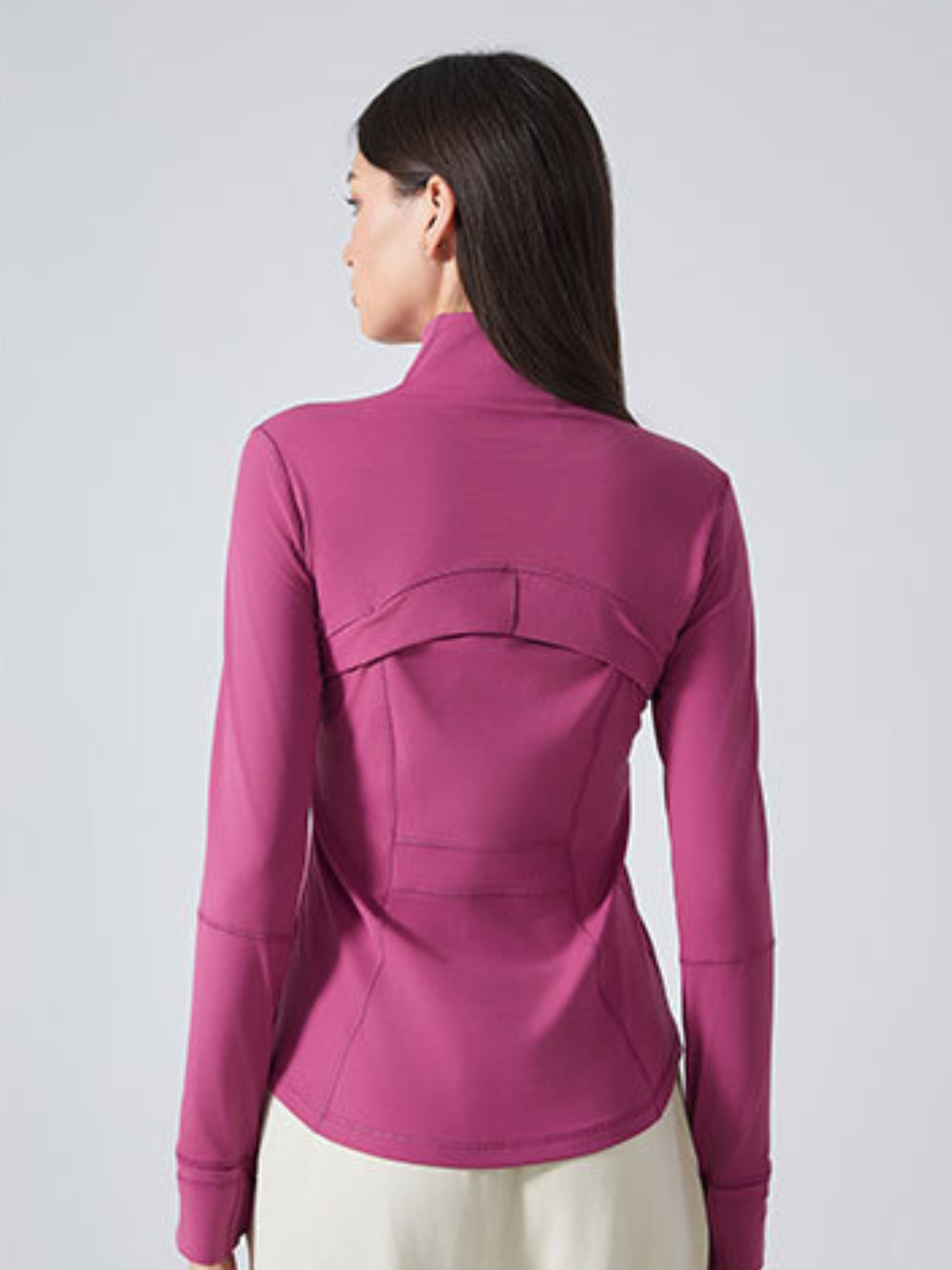 MesaPeak - Women's Fleece-Lined Slim-Fit Yoga Jacket with Thumbholes