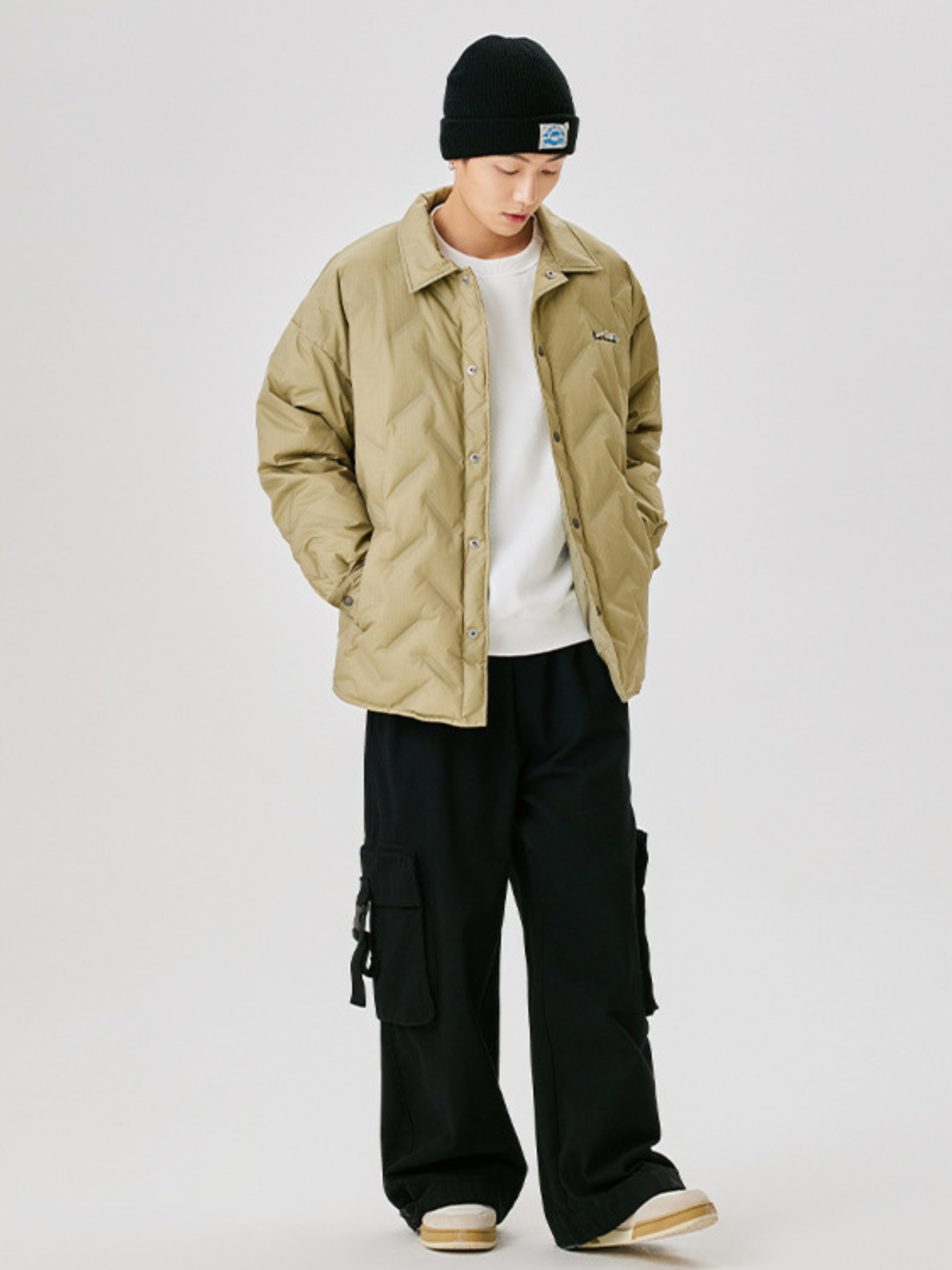 BluffStep - Unisex 90% White Duck Down Checkered Down Jacket