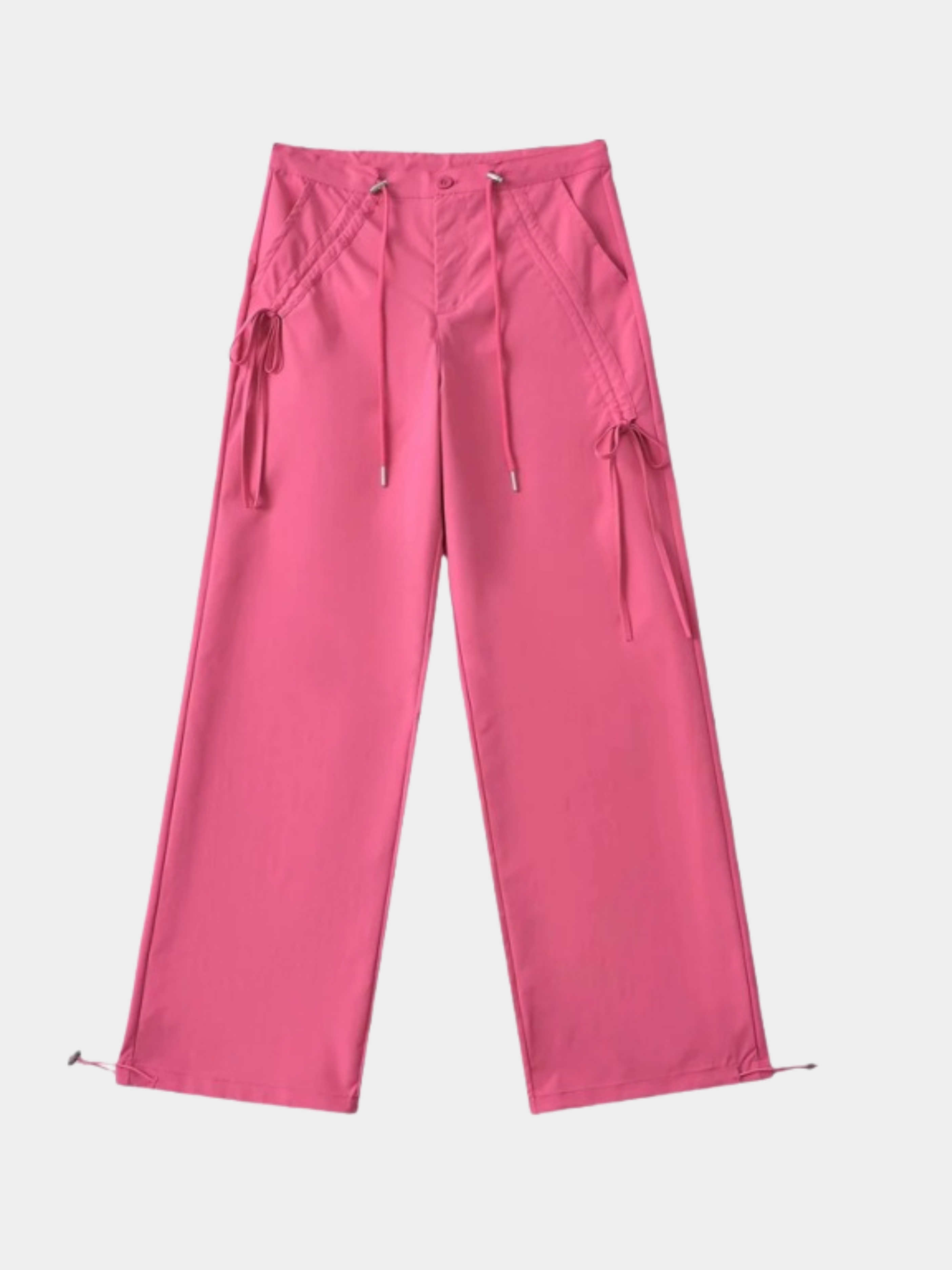 ThornPath - Women's Drawstring Tie Double-Pocket Loose-Fit Pants