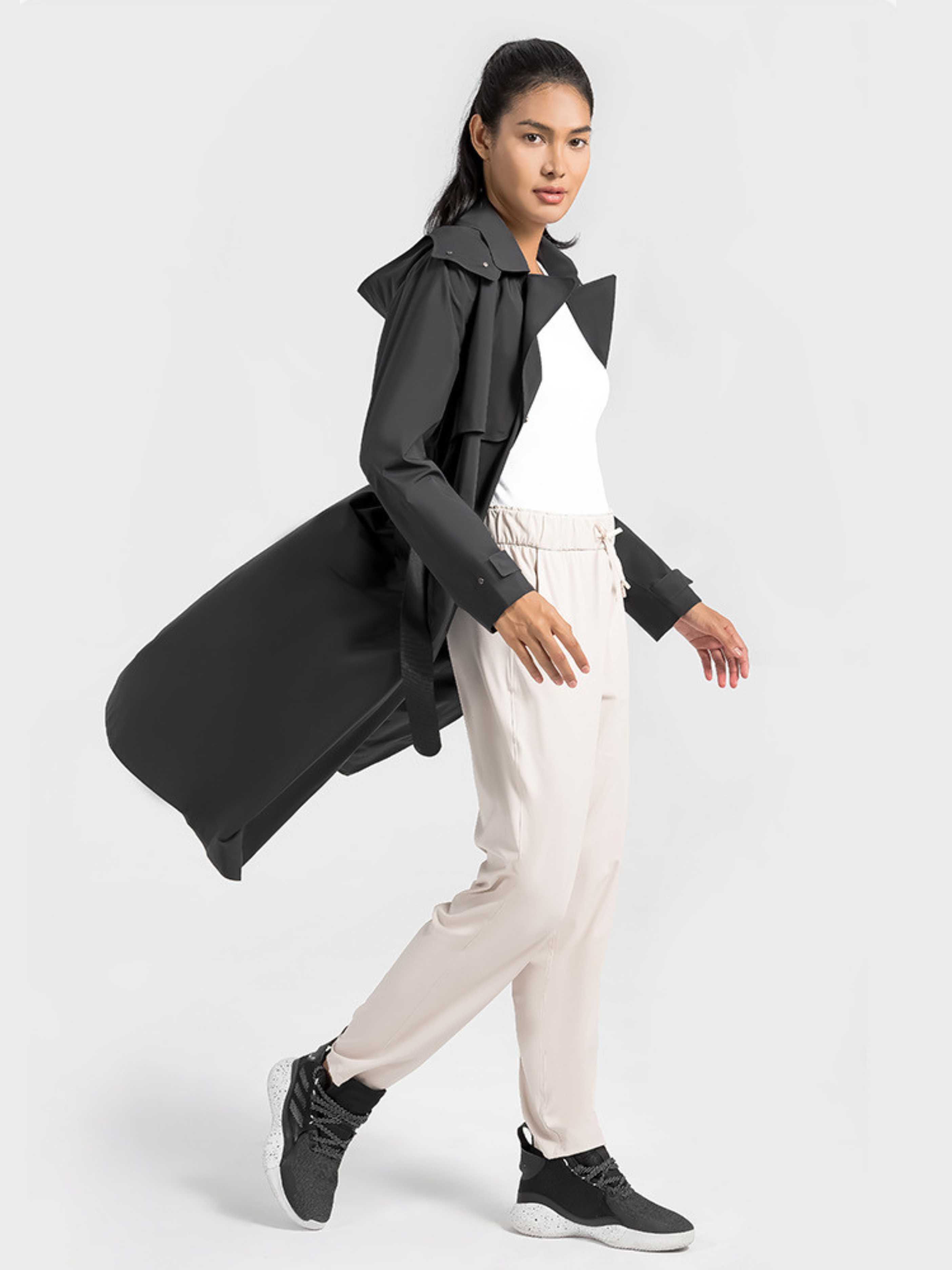 MesaPath - Women's Waterproof Windproof Long Trench Jacket
