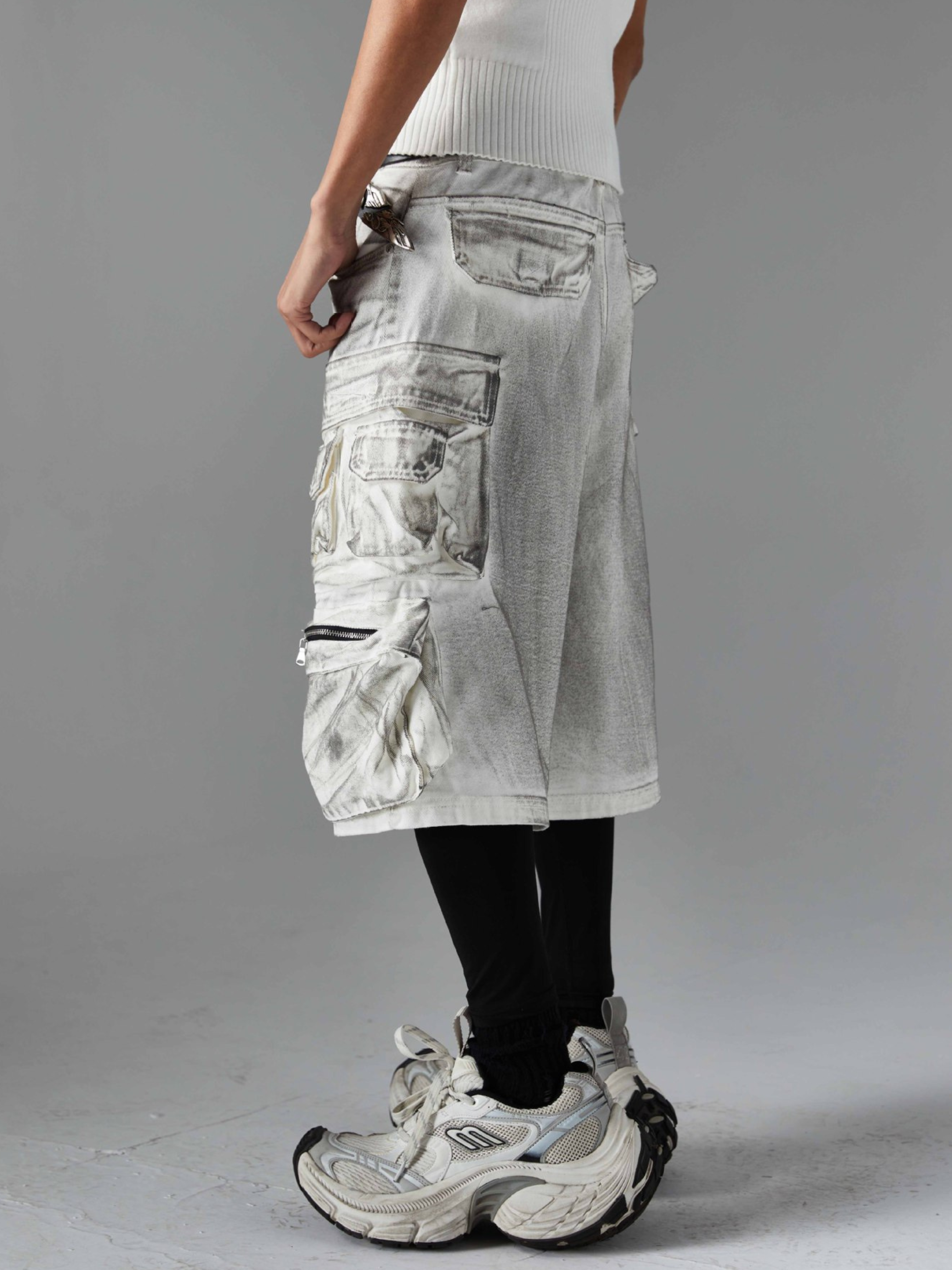BaseSeat - Men's Distressed Dye Unique Shorts