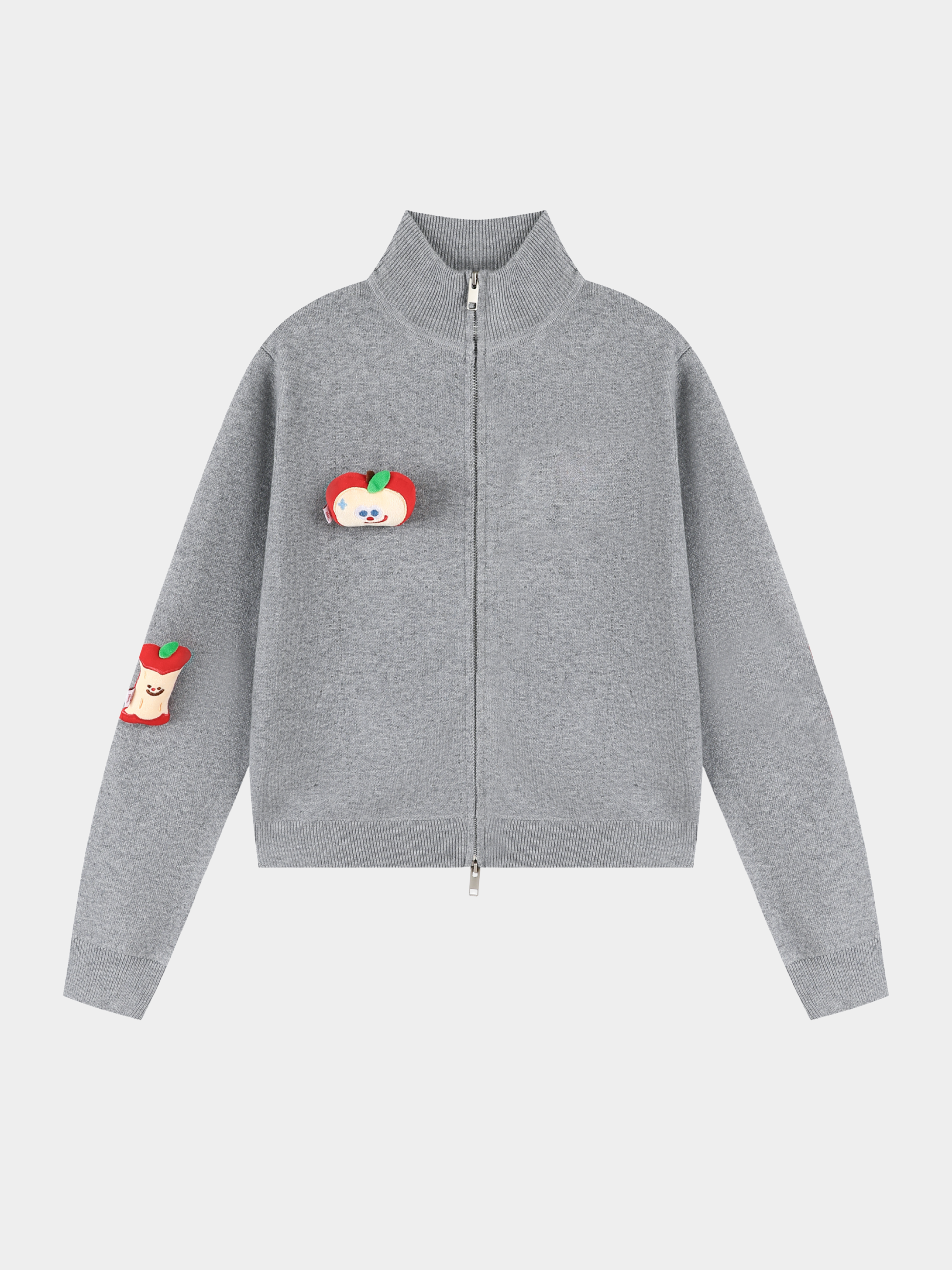 Eagletrail - Unisex Detachable Apple Doll Stand-Collar Knit Cardigan