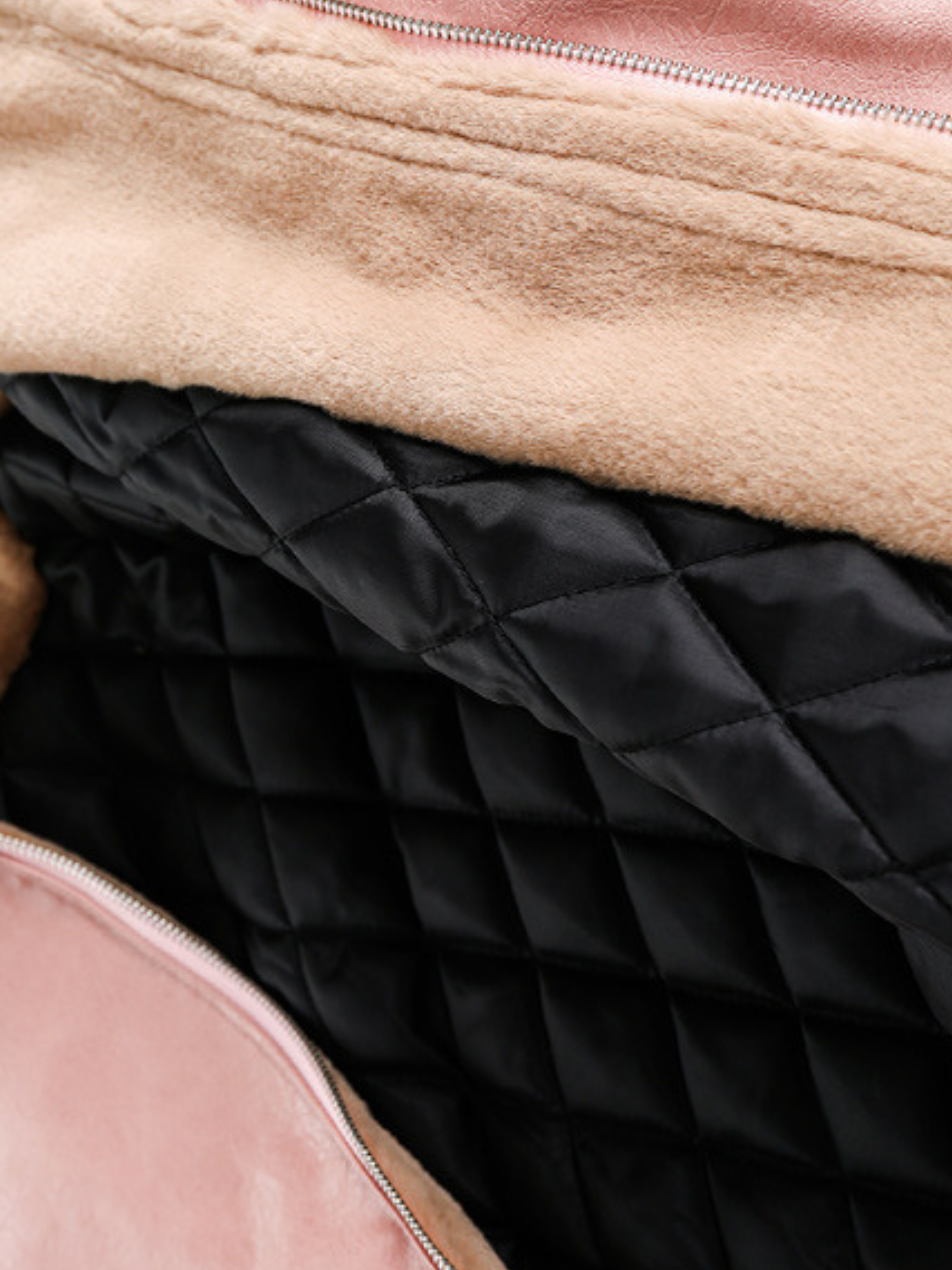 RavenBoard - Women‘s  Faux Shearling Panel PU Padded Jacket