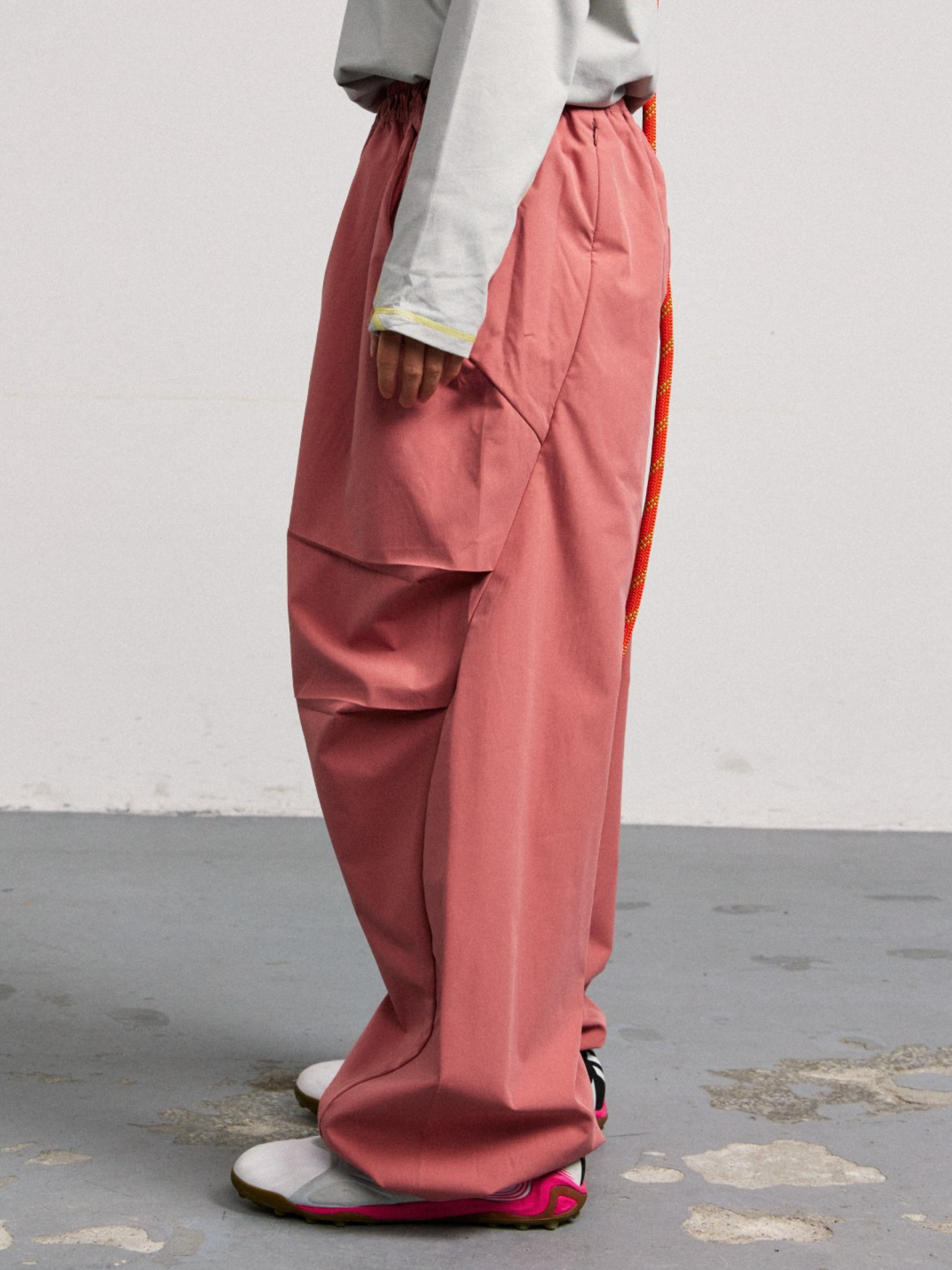 Echofall - Unisex Dopamine-Toned Curved Utility Pants with Hidden Pockets