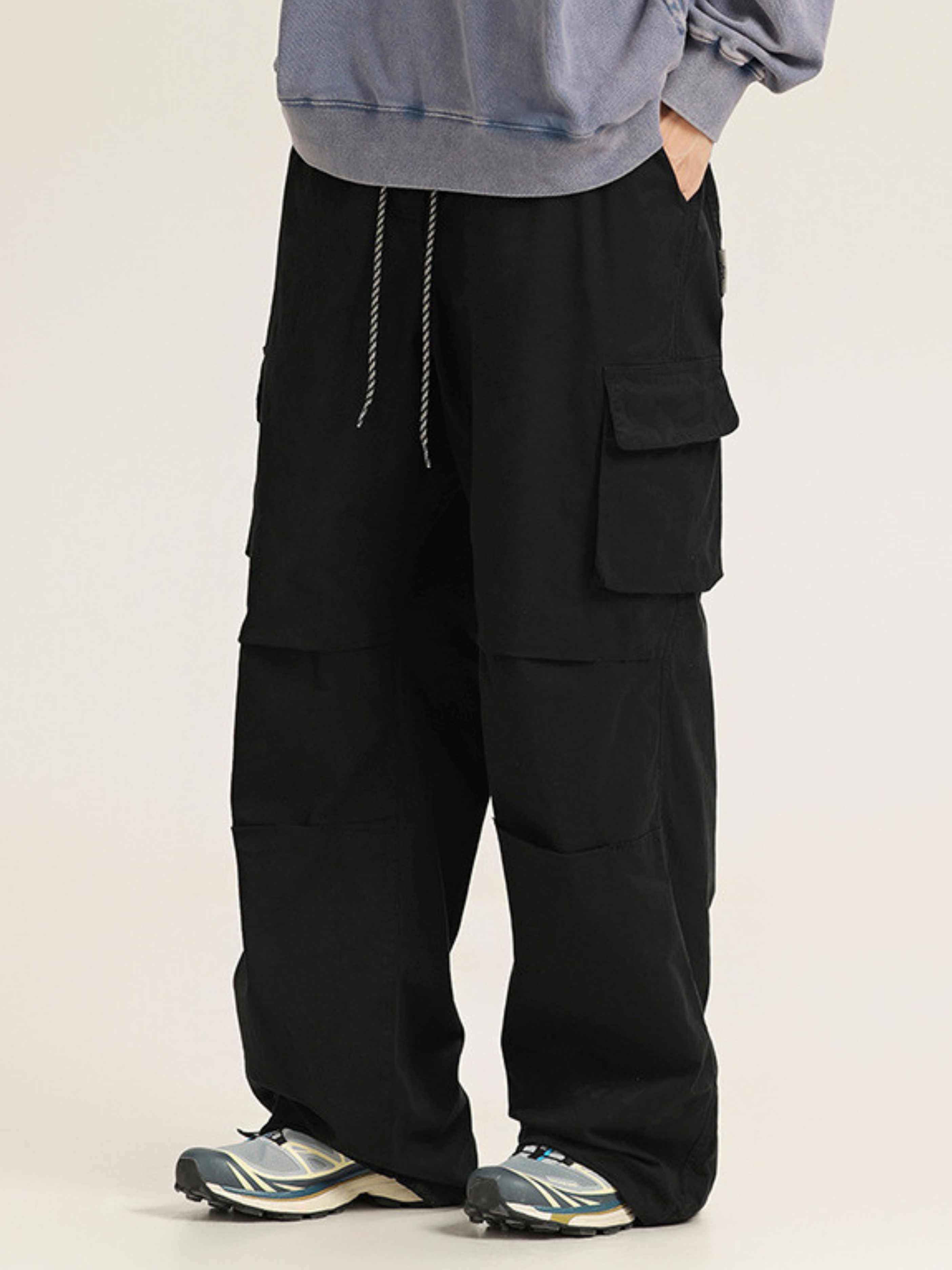 FrostCrate - Unisex Loose Straight-Leg Adjustable Hem Utility Pants