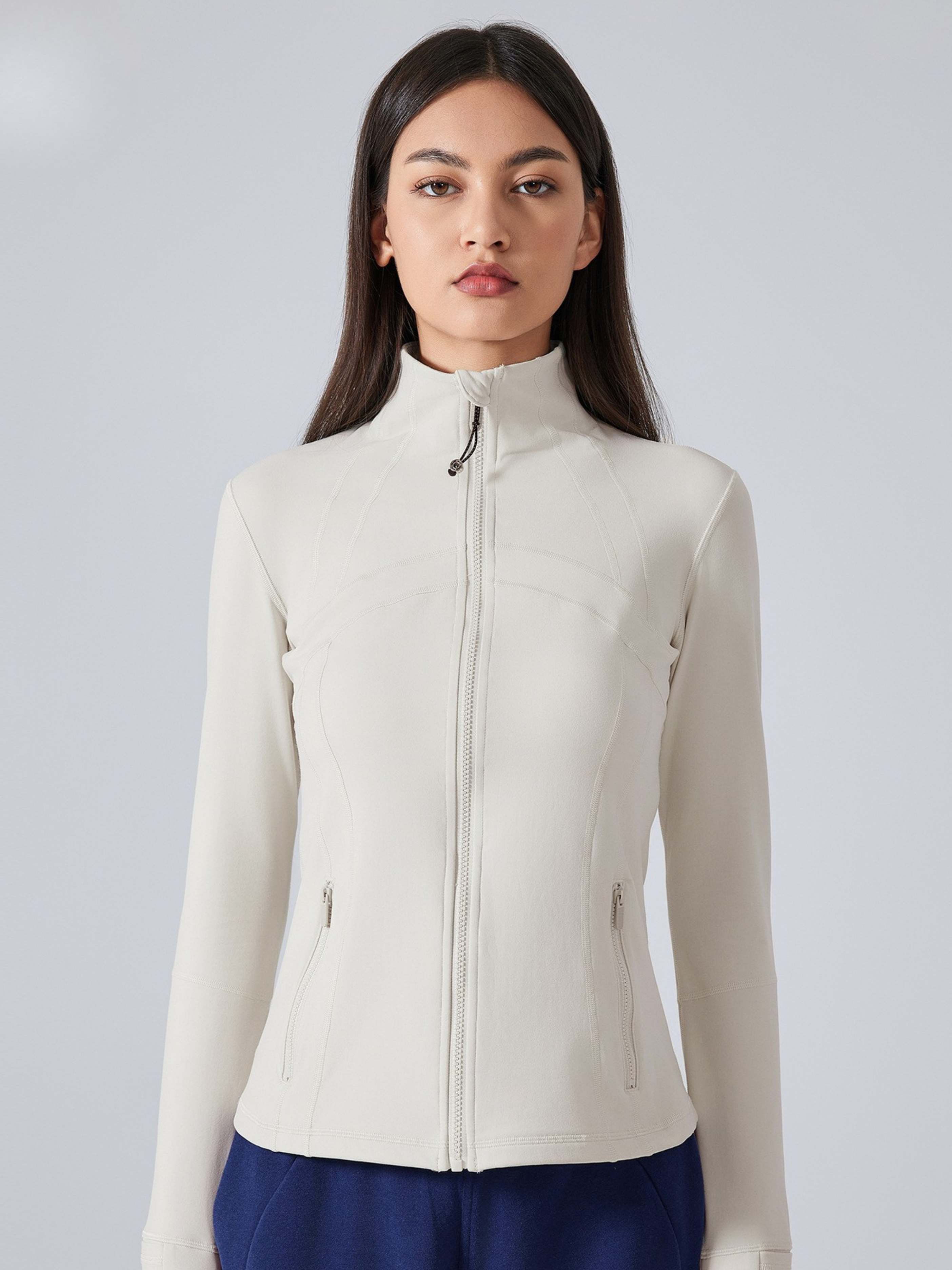 MesaPeak - Women's Fleece-Lined Slim-Fit Yoga Jacket with Thumbholes