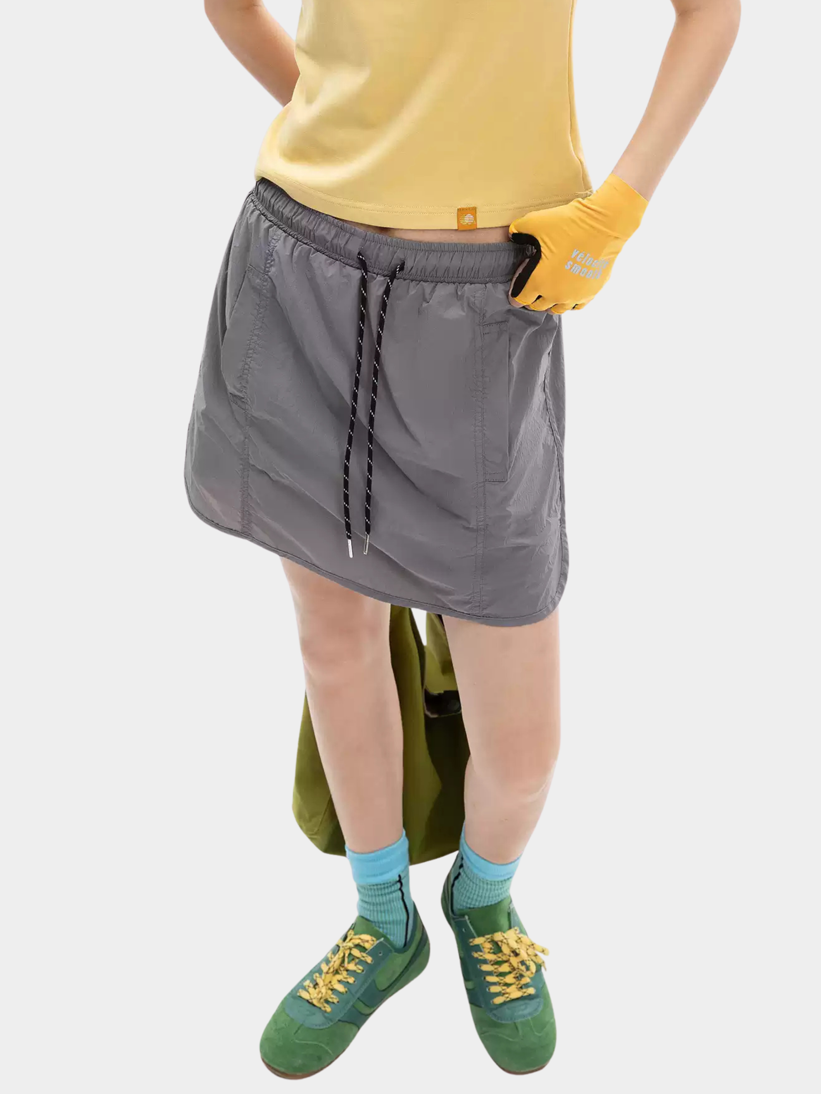EchoPeak - Women's Utility Slit A-Line Mini Built-in Lining Skirt