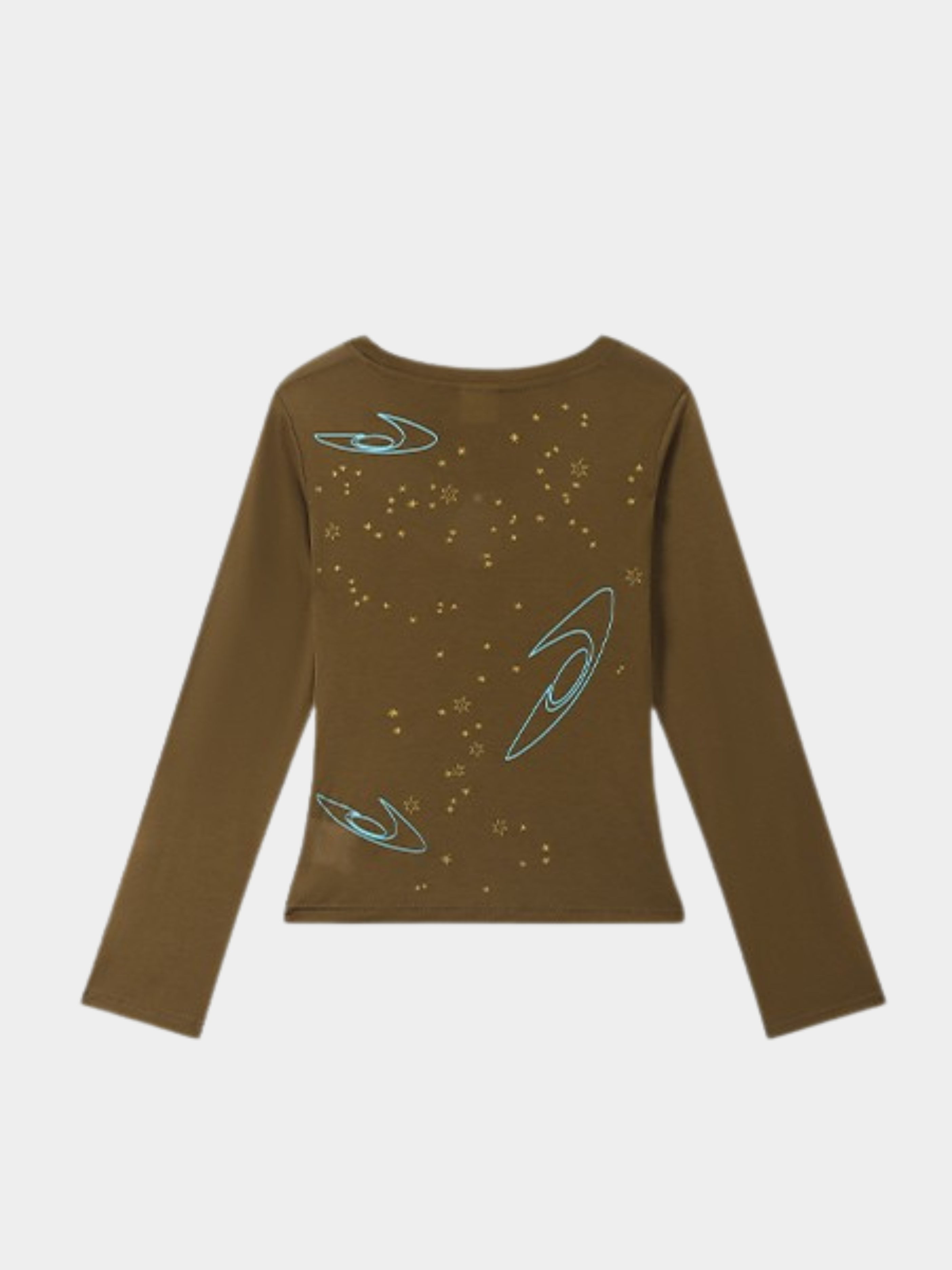 Ashbase - Women's Lightweight Lyocell Star Print Long Sleeve Top