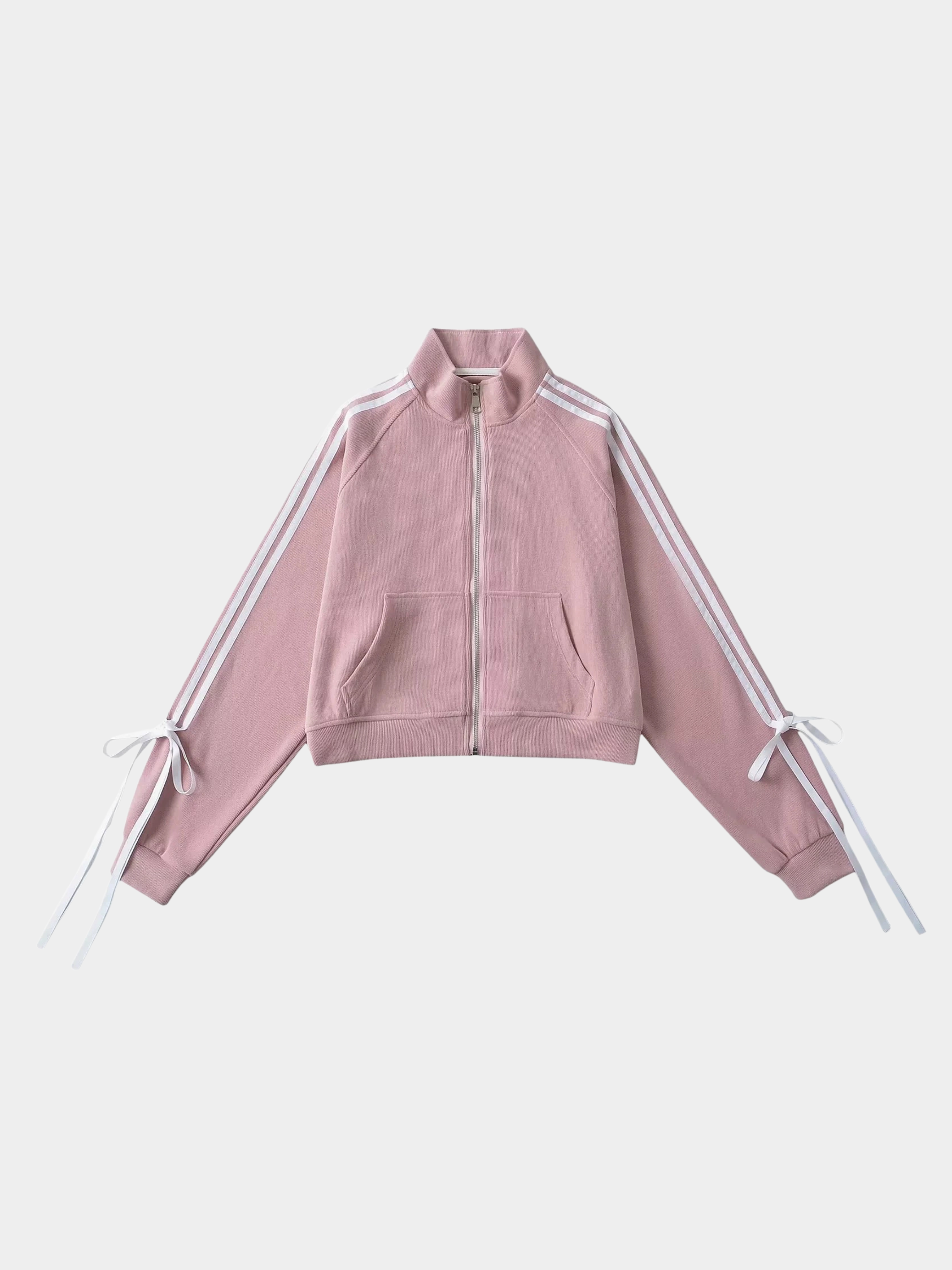 RavenPeak - Women‘s Stand Collar Bow Tie Zip-Up Jacket