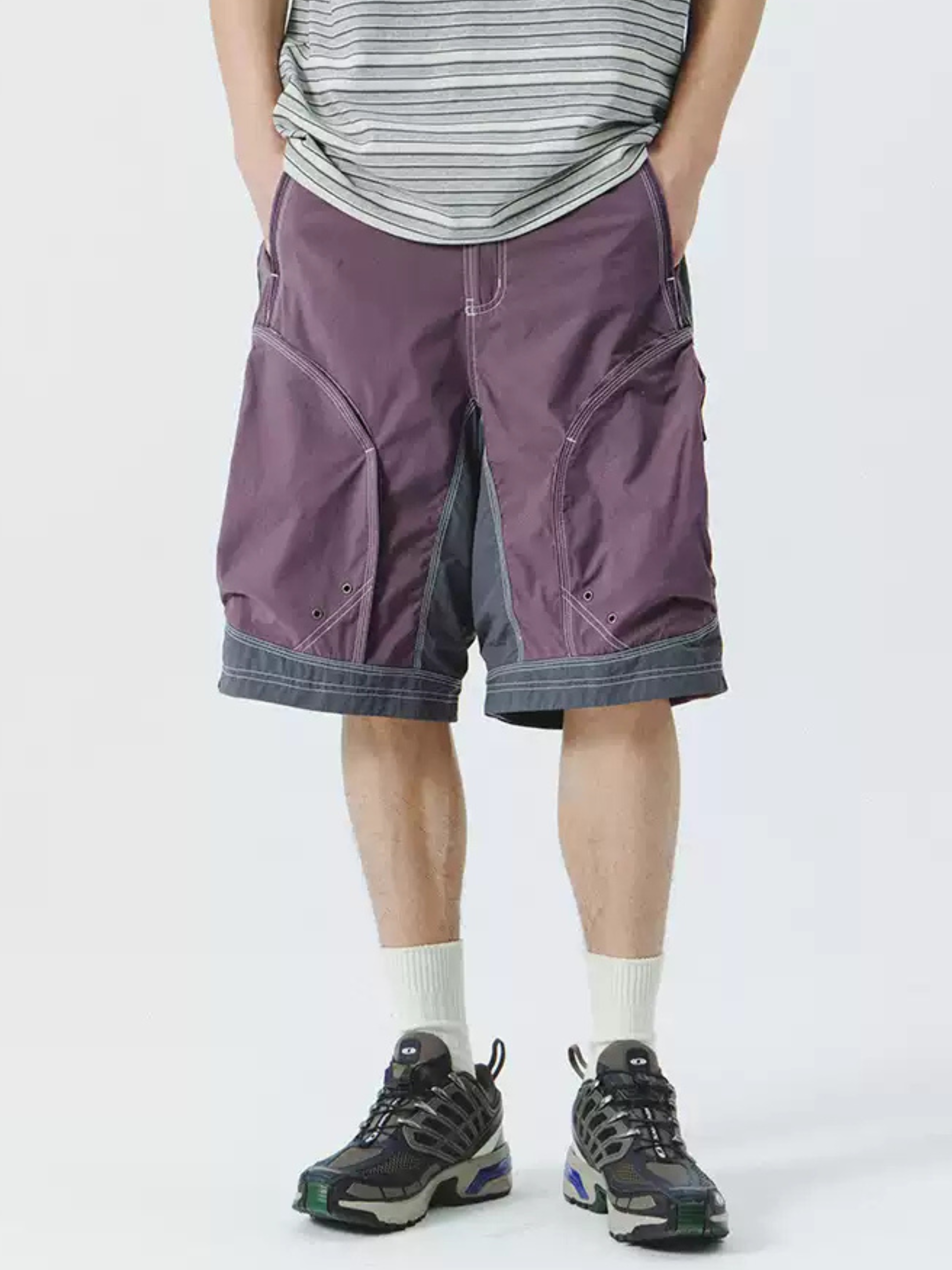 BaseMat - Men's Retro Patchwork 5-Inch Shorts
