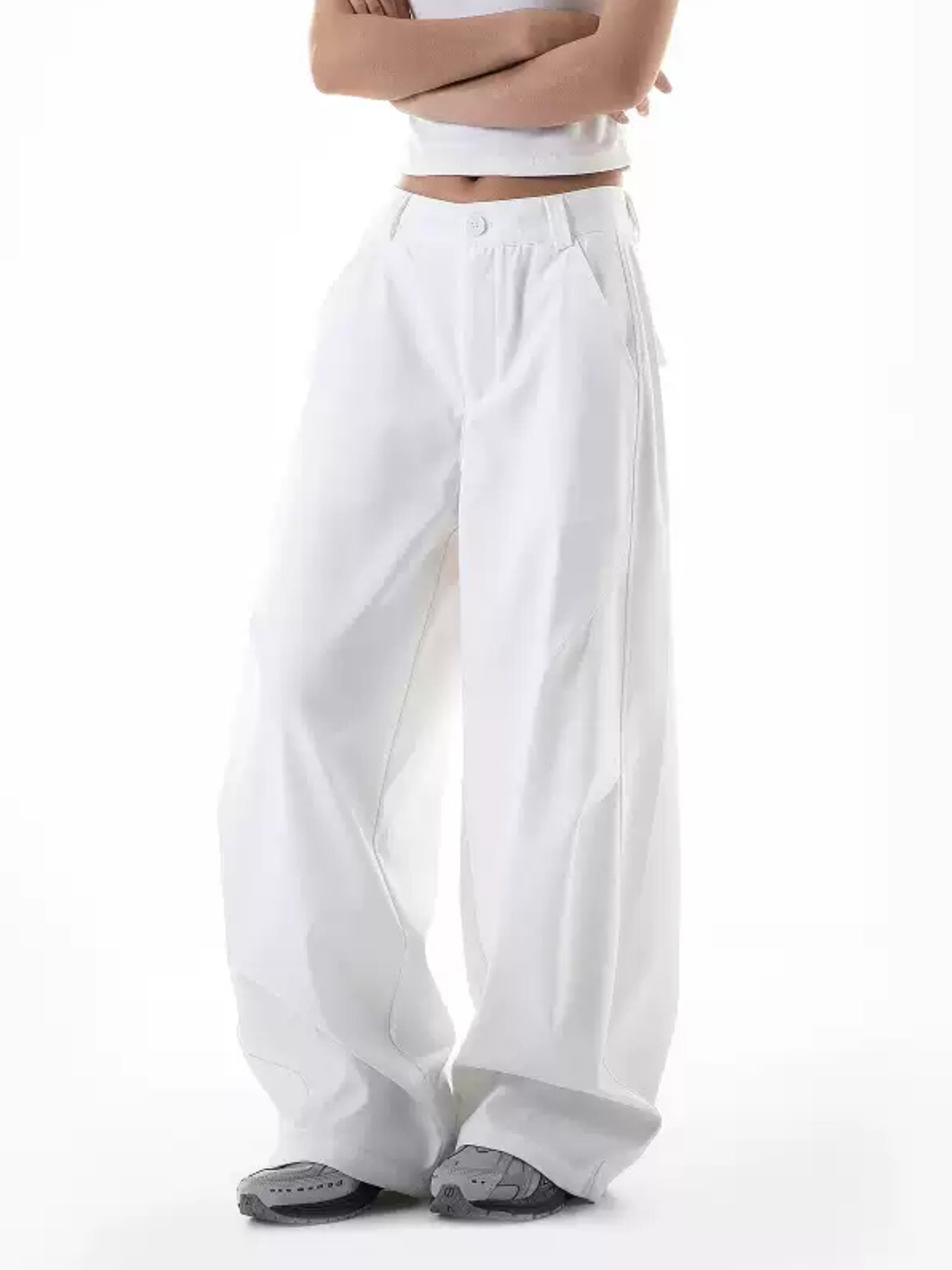 Frostline - Women's Wrinkled Scimitar Wide-Leg Suit Pants