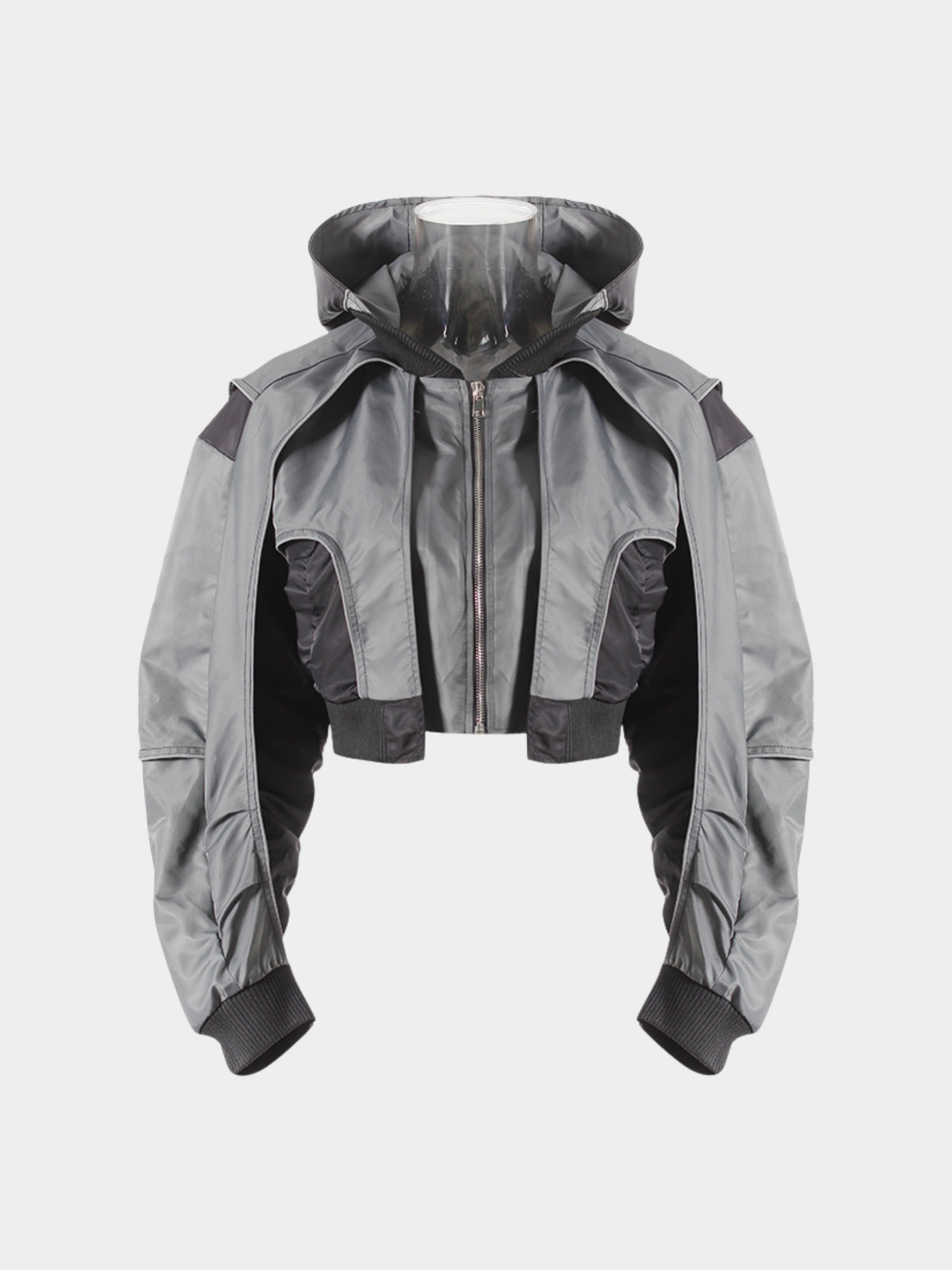 OwlDash - Women's Colorblock Cropped Drawstring Shell Jacket