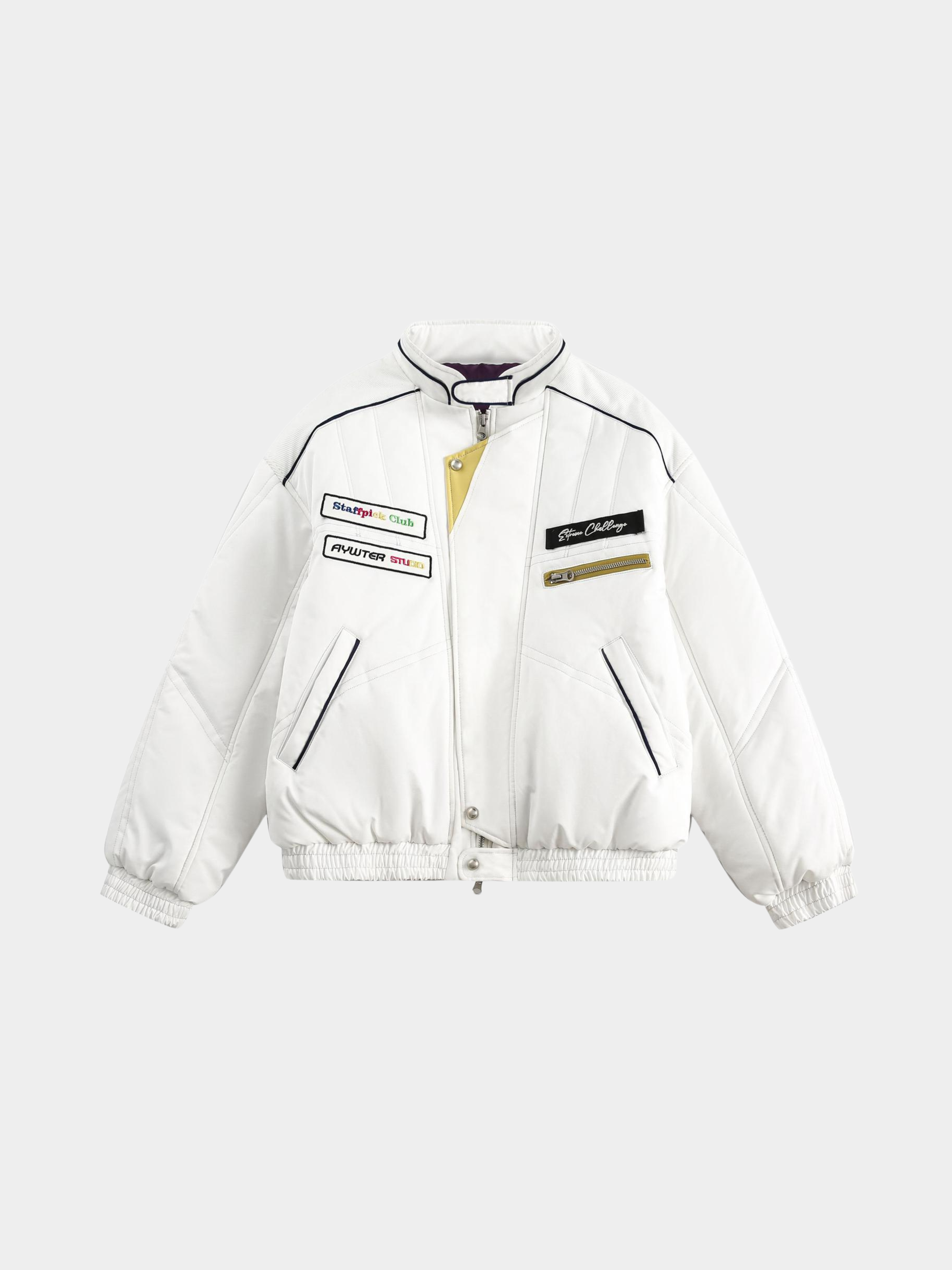 CanyonBoard - Women's Retro Badge Racer-Inspired Padded Jacket