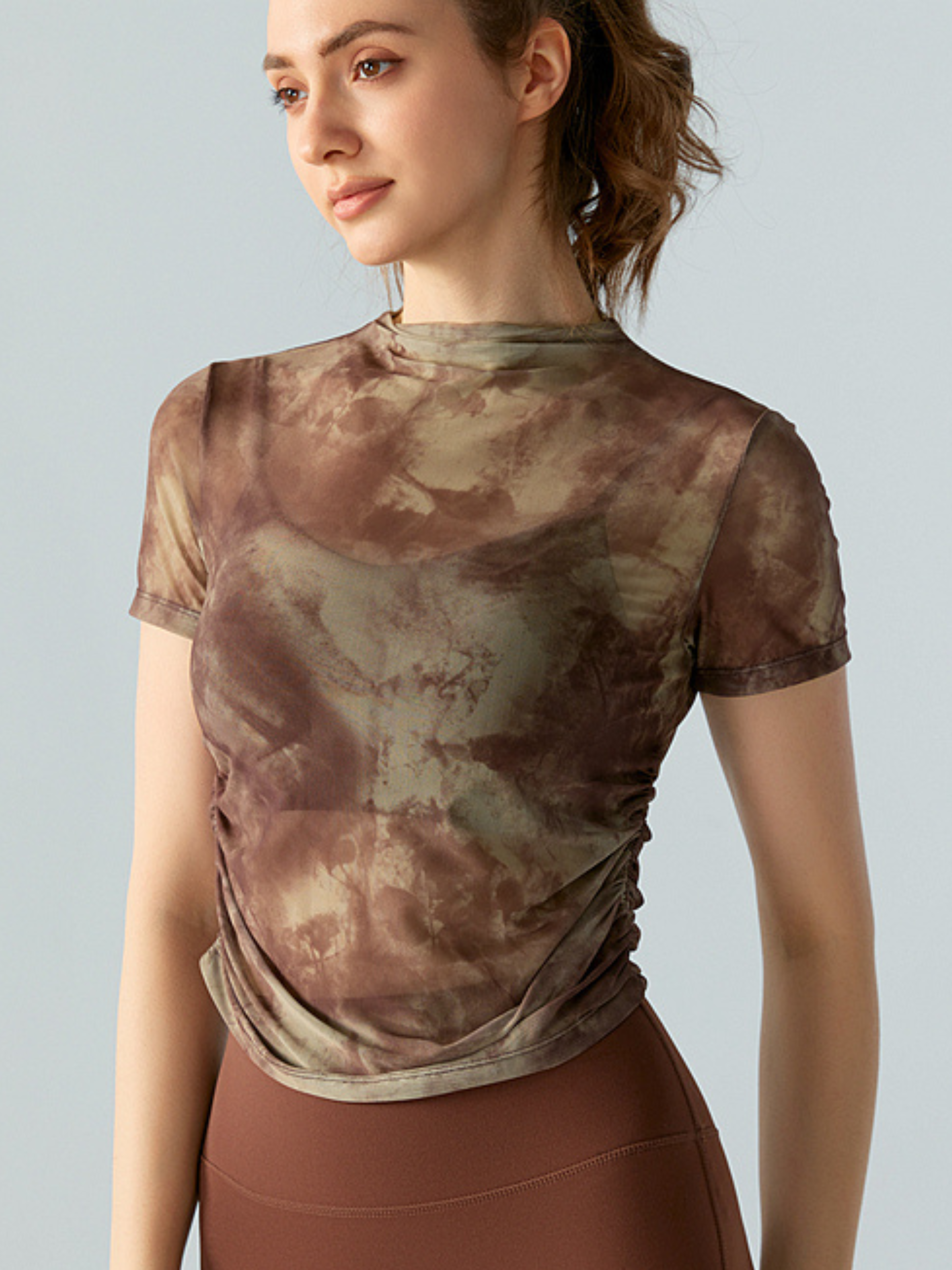 Blazerun - Women's Ruched Slim Fit Breathable Yoga Top