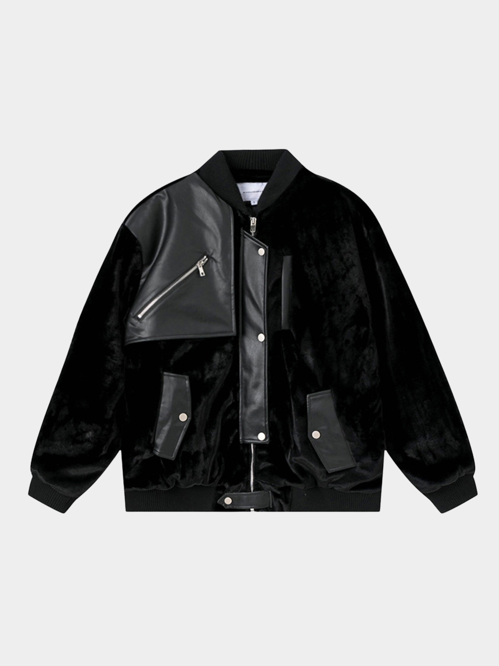SitStool - Men's Leather Spliced Bomber Jacket