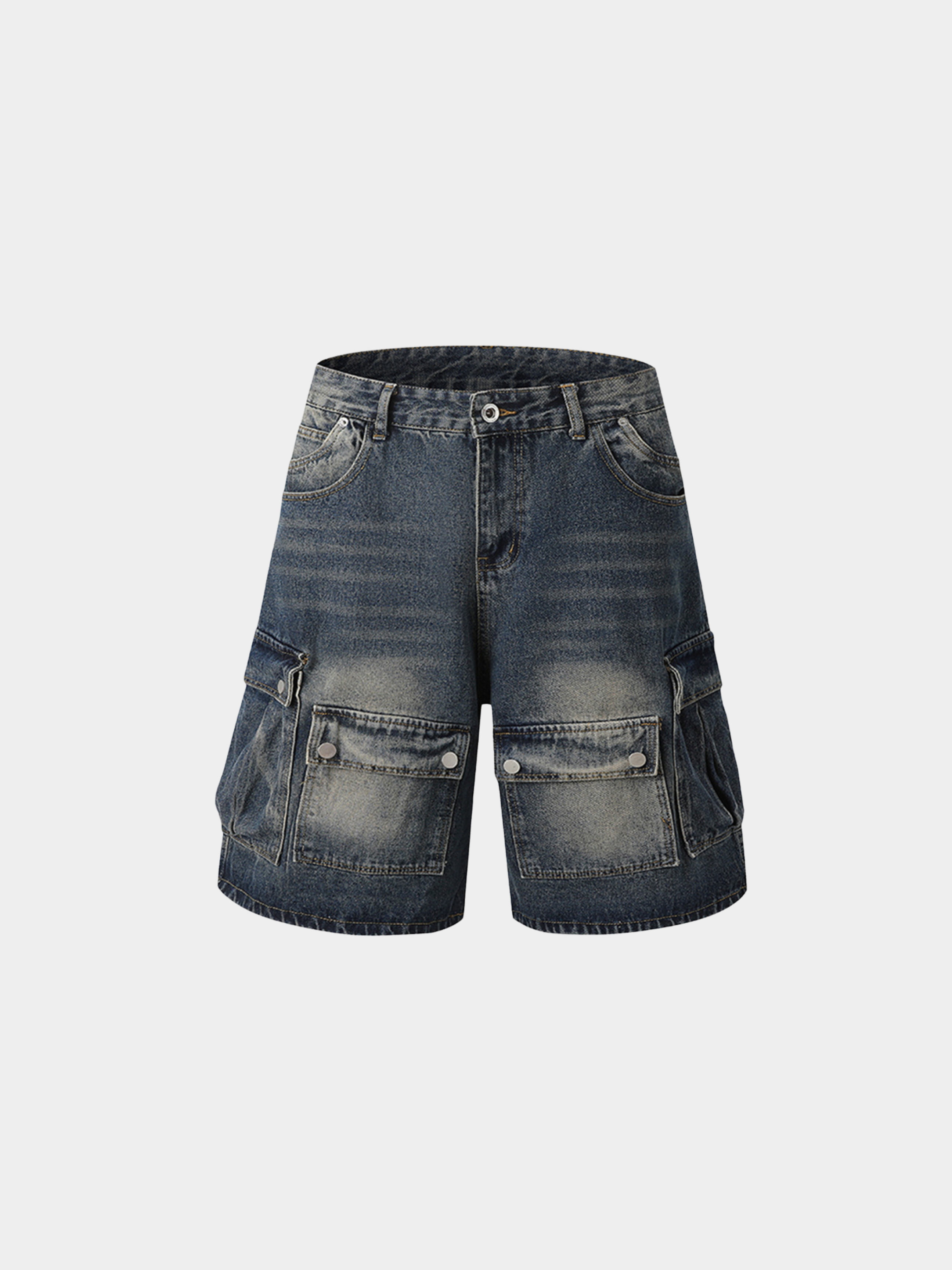 BaseStove - Men's Multi-Pocket Denim Shorts