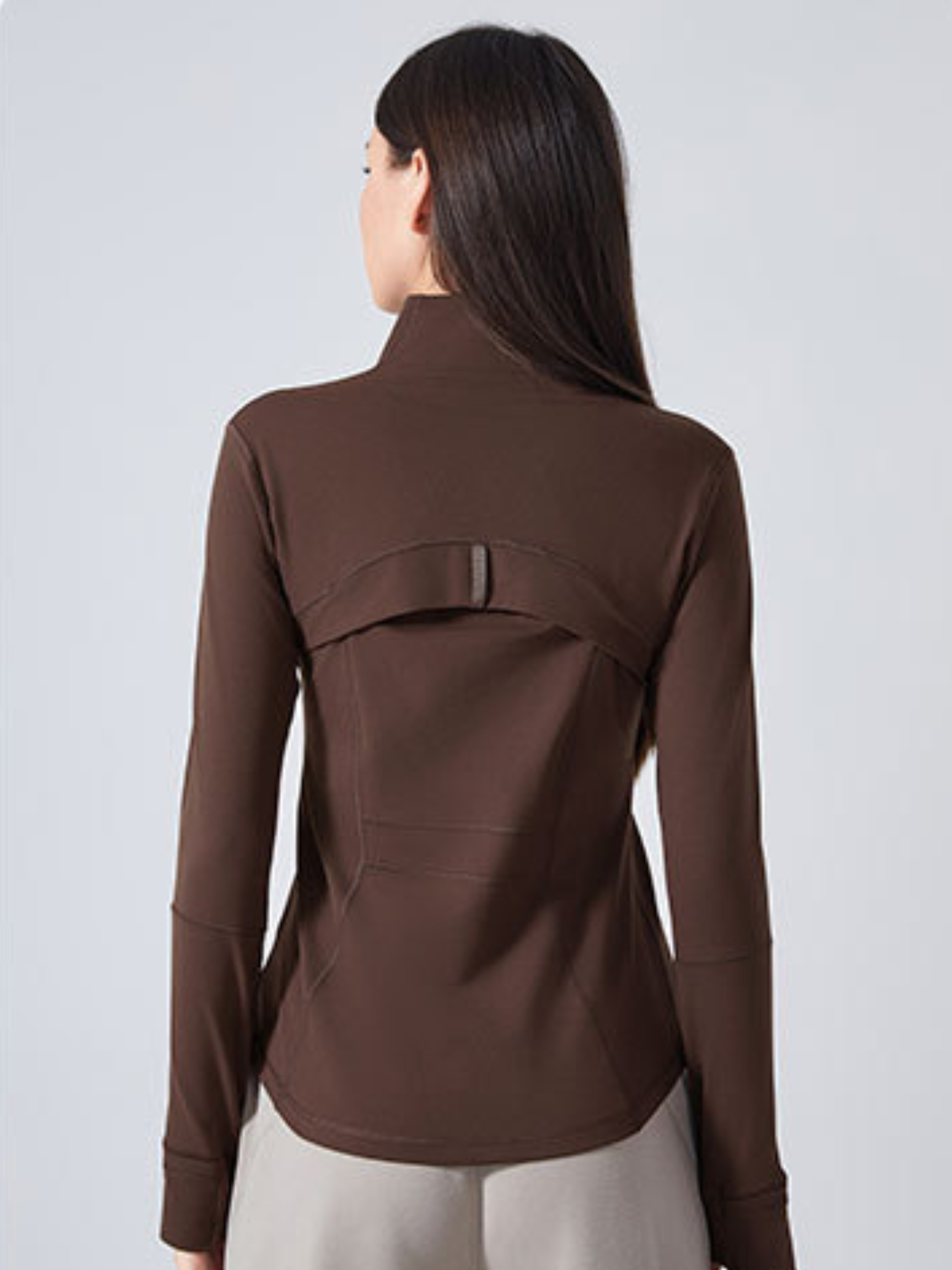 MesaPeak - Women's Fleece-Lined Slim-Fit Yoga Jacket with Thumbholes