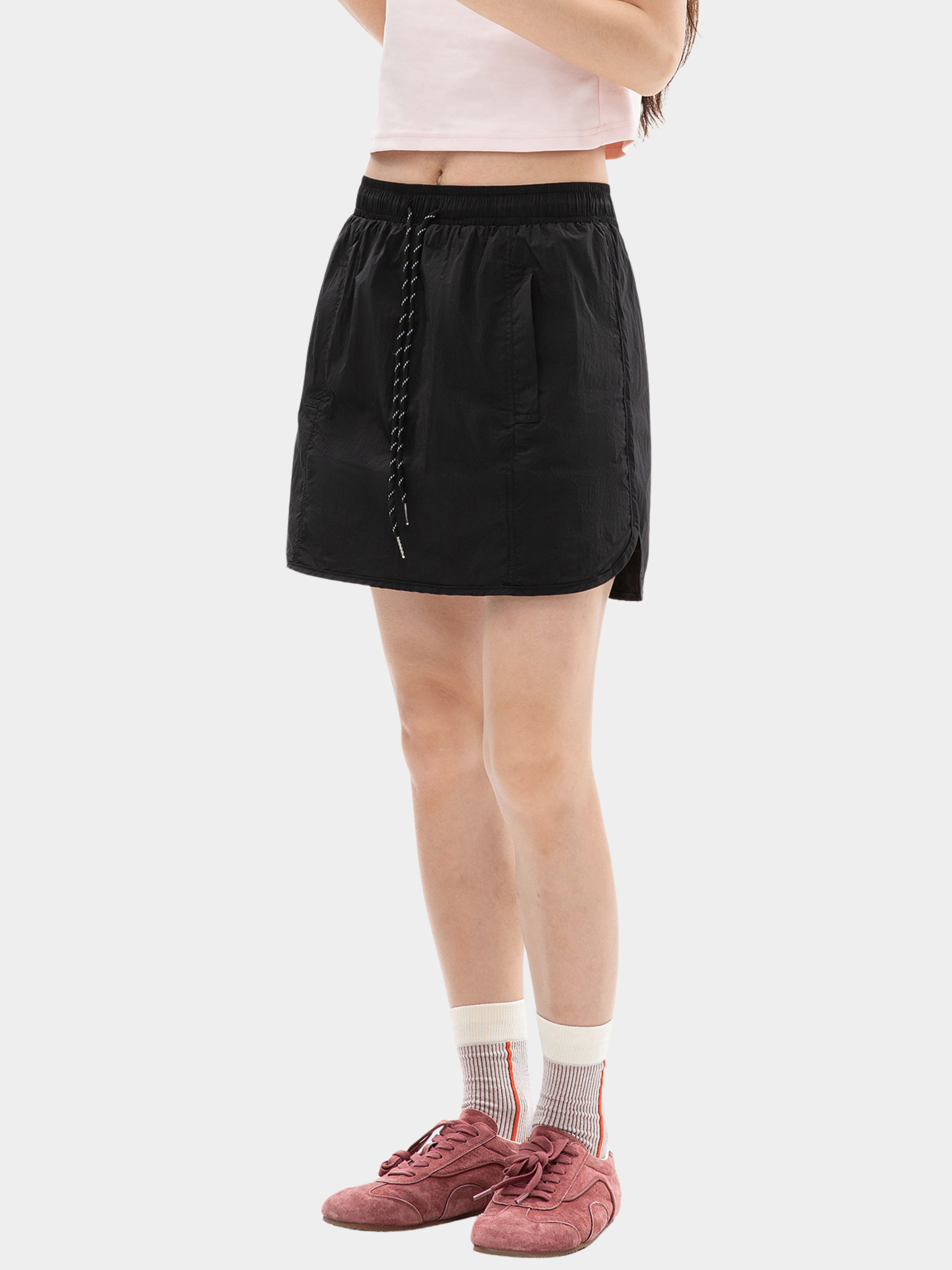 EchoPeak - Women's Utility Slit A-Line Mini Built-in Lining Skirt