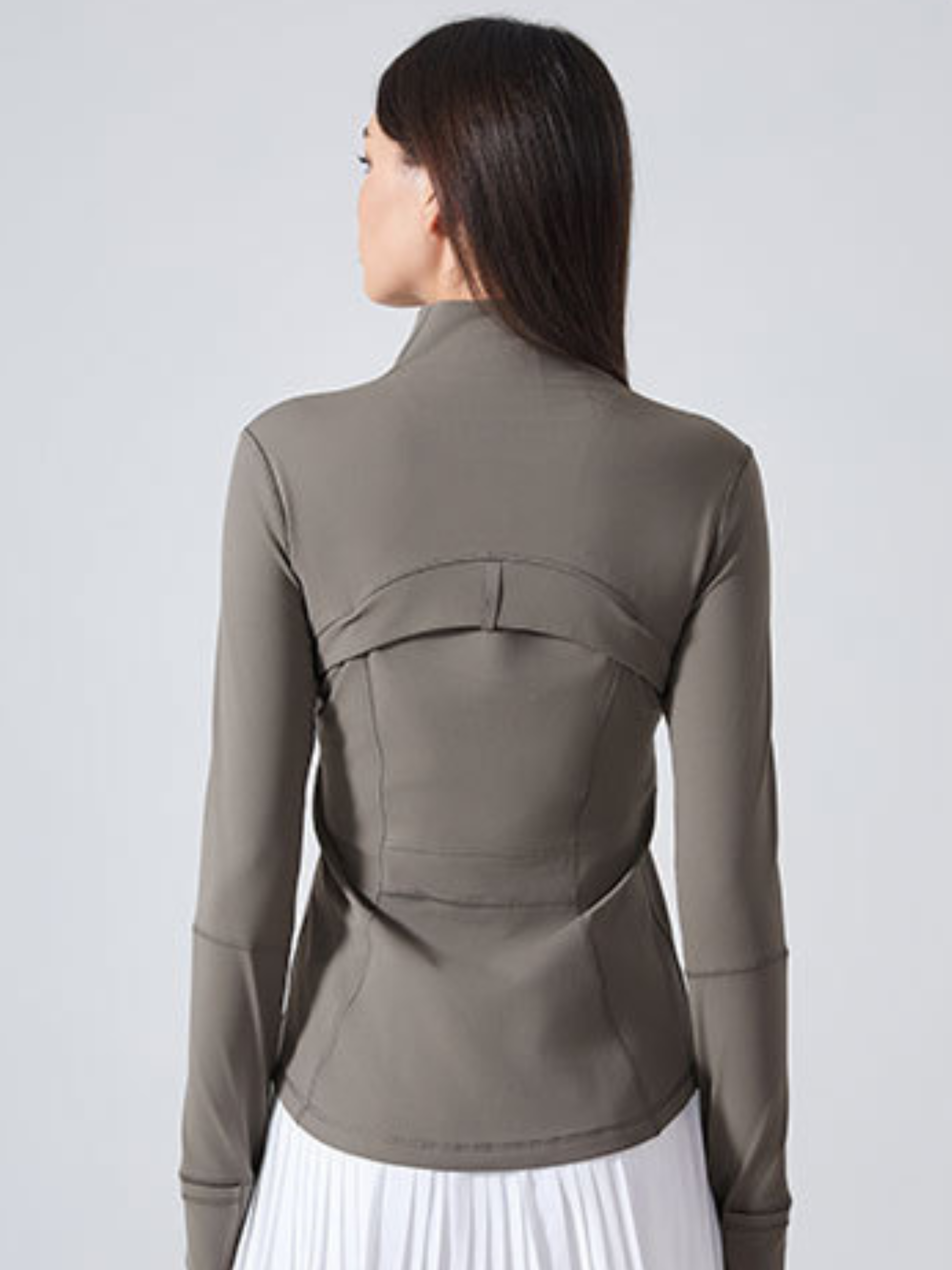 MesaPeak - Women's Fleece-Lined Slim-Fit Yoga Jacket with Thumbholes