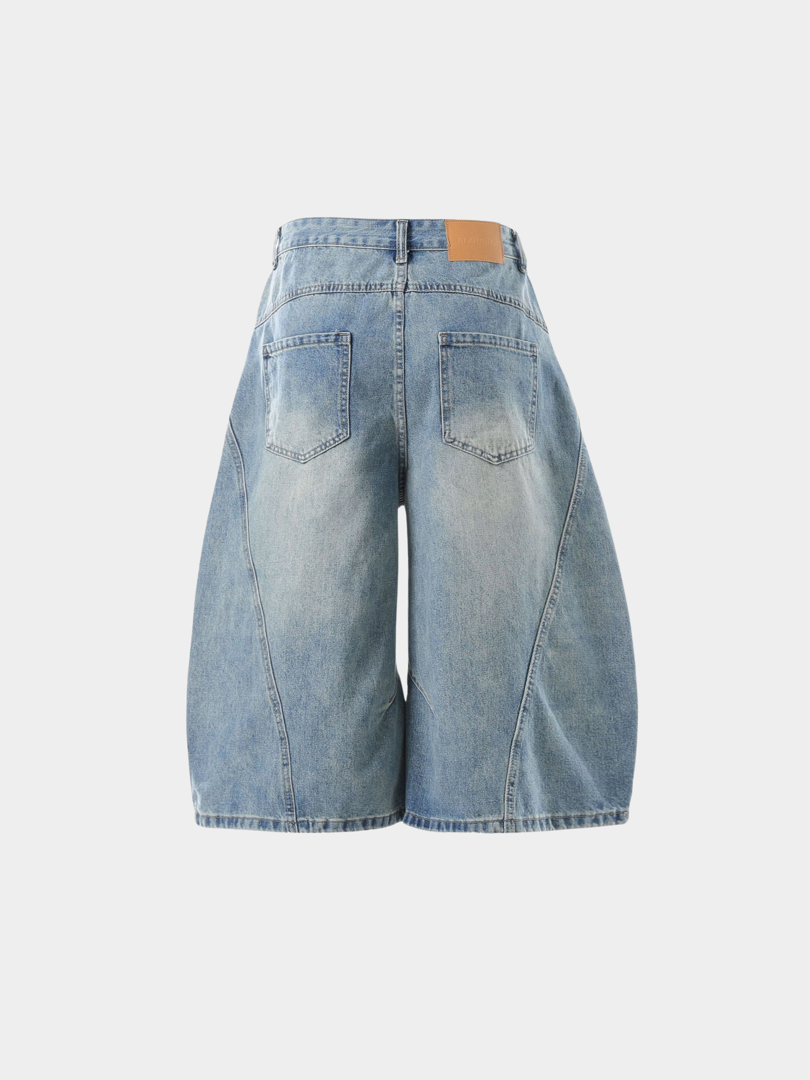 BaseTent - Men's Curved Wide-Leg 7/8 Denim Pants