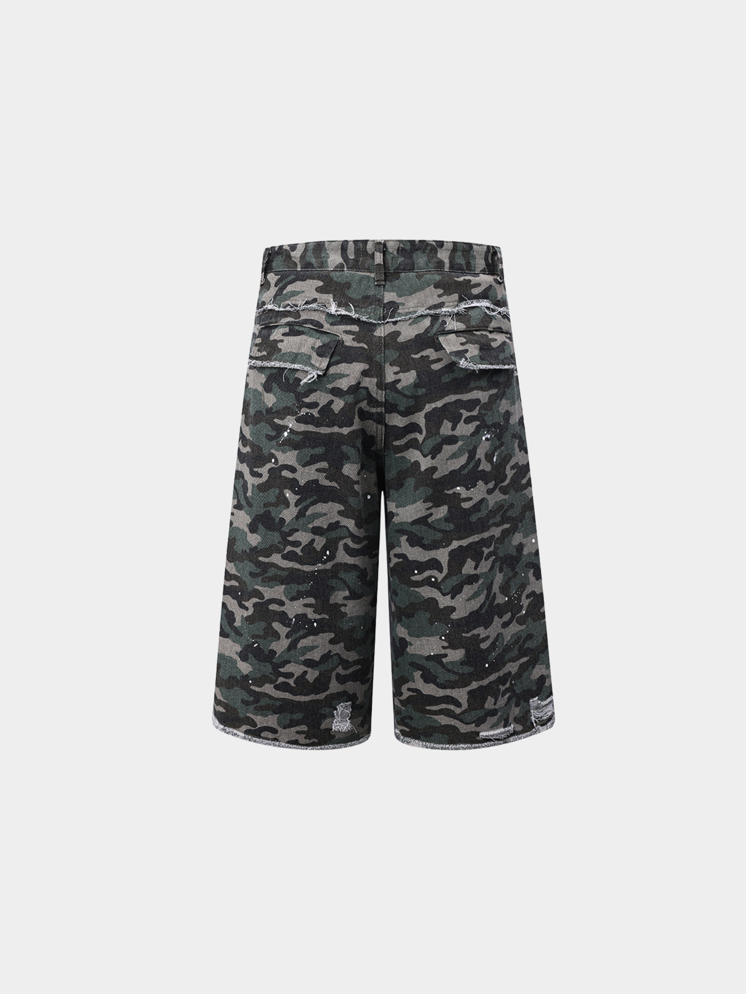 Beacon -Men's Distressed Camouflage Denim Shorts
