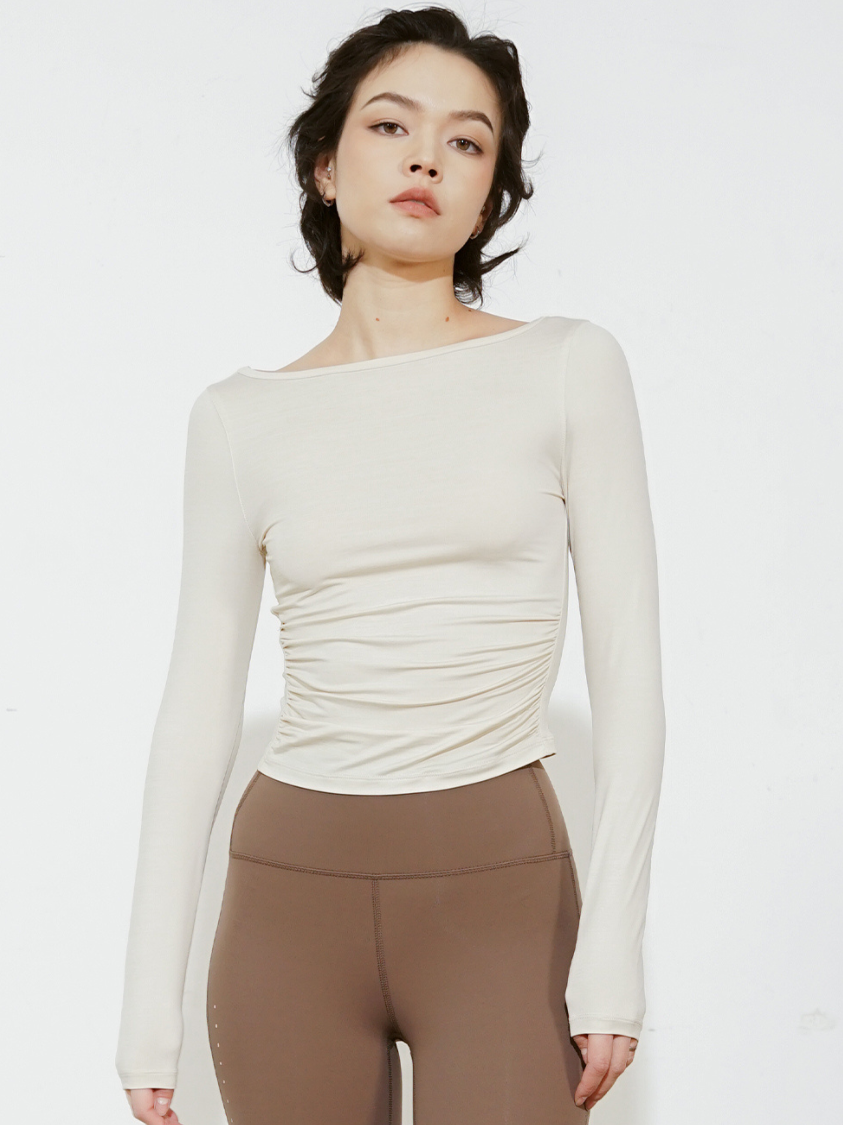 Canyondash - Women's Off-Shoulder Slim Fit Sports T-Shirt