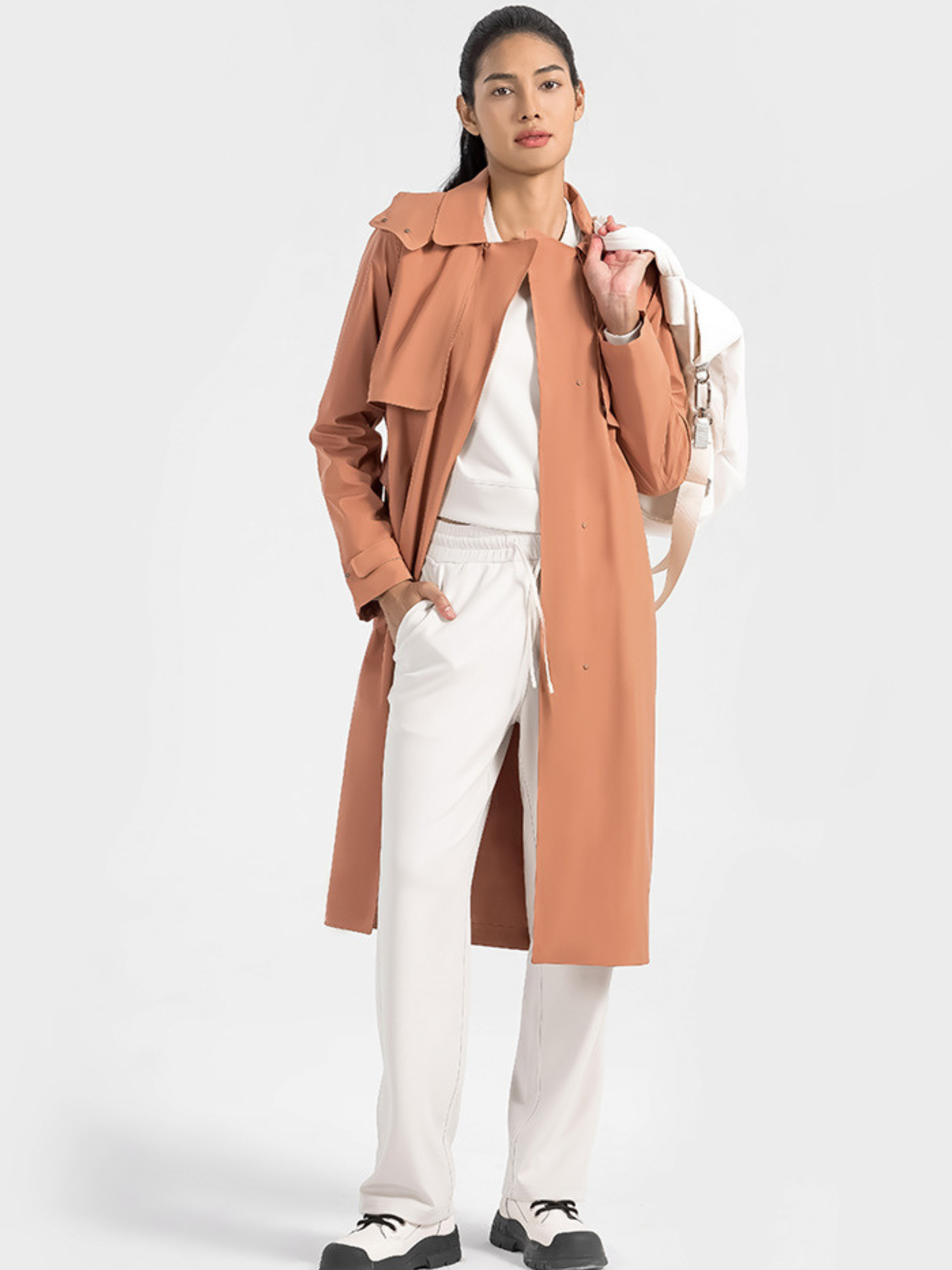 MesaPath - Women's Waterproof Windproof Long Trench Jacket