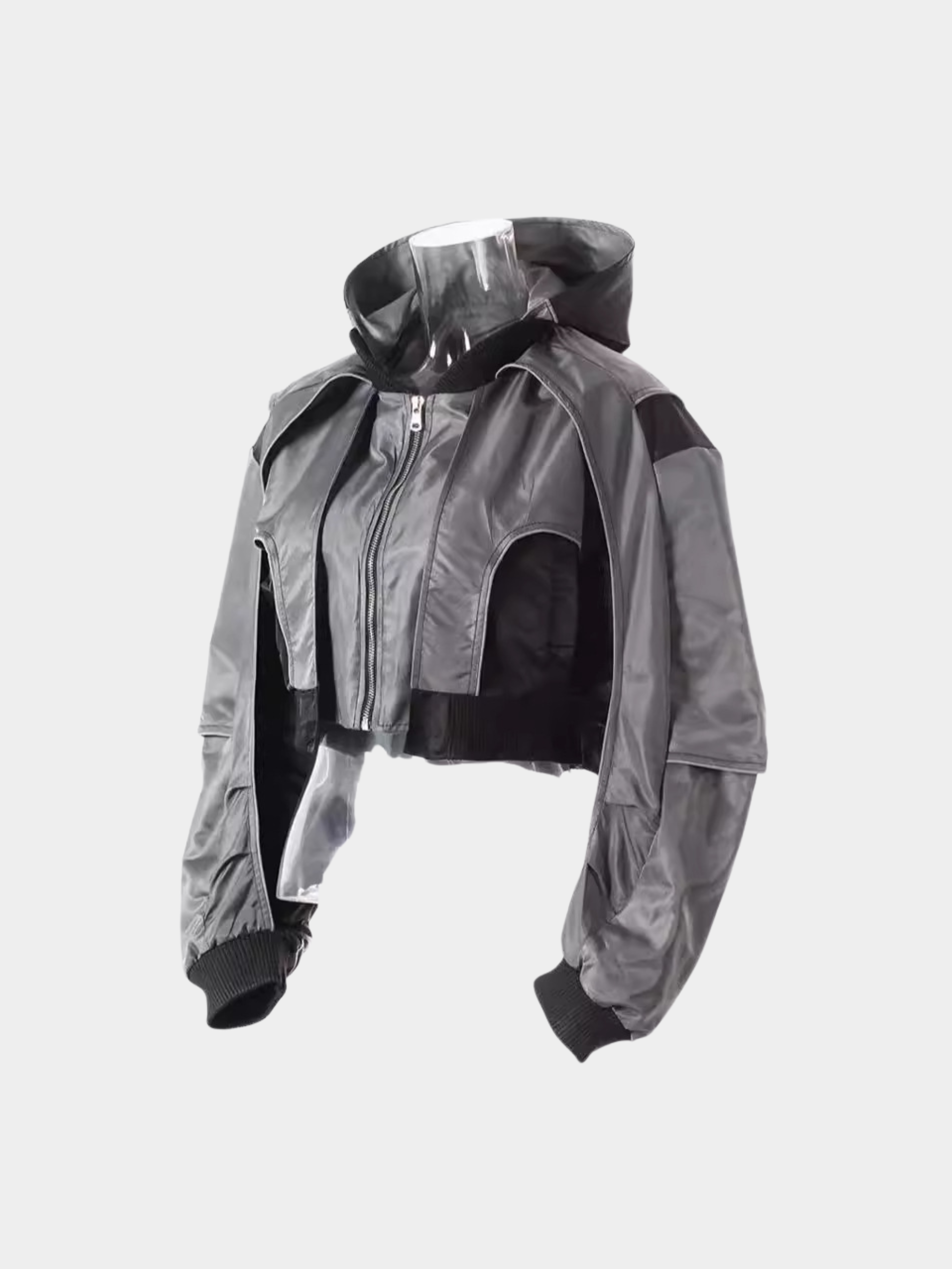 OwlDash - Women's Colorblock Cropped Drawstring Shell Jacket