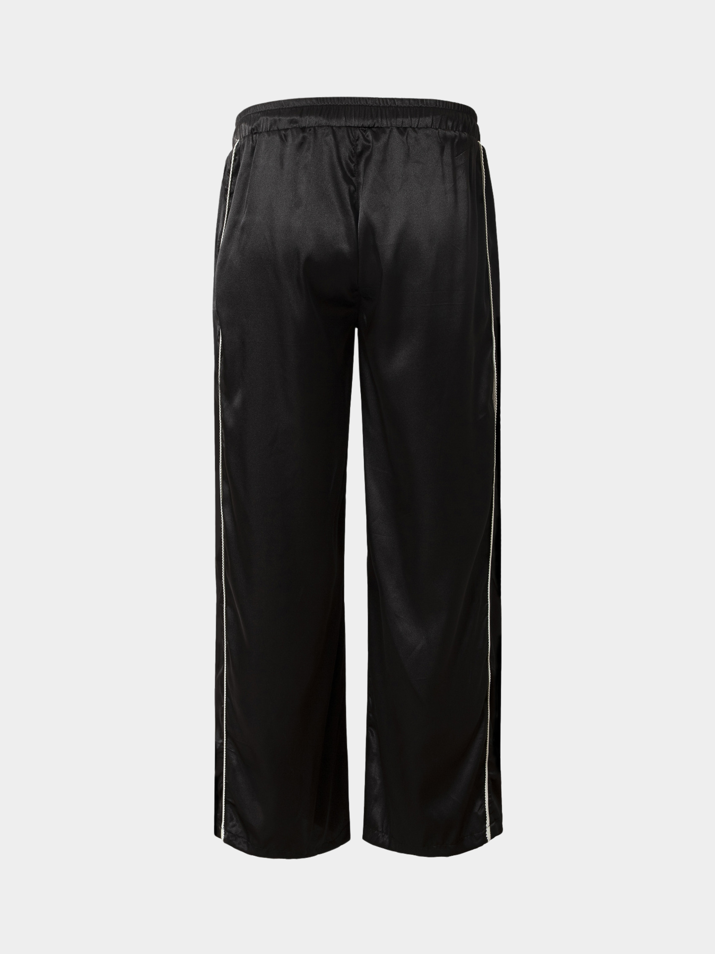 TrekLamp - Women's Satin Stripe-Panel Straight Pants