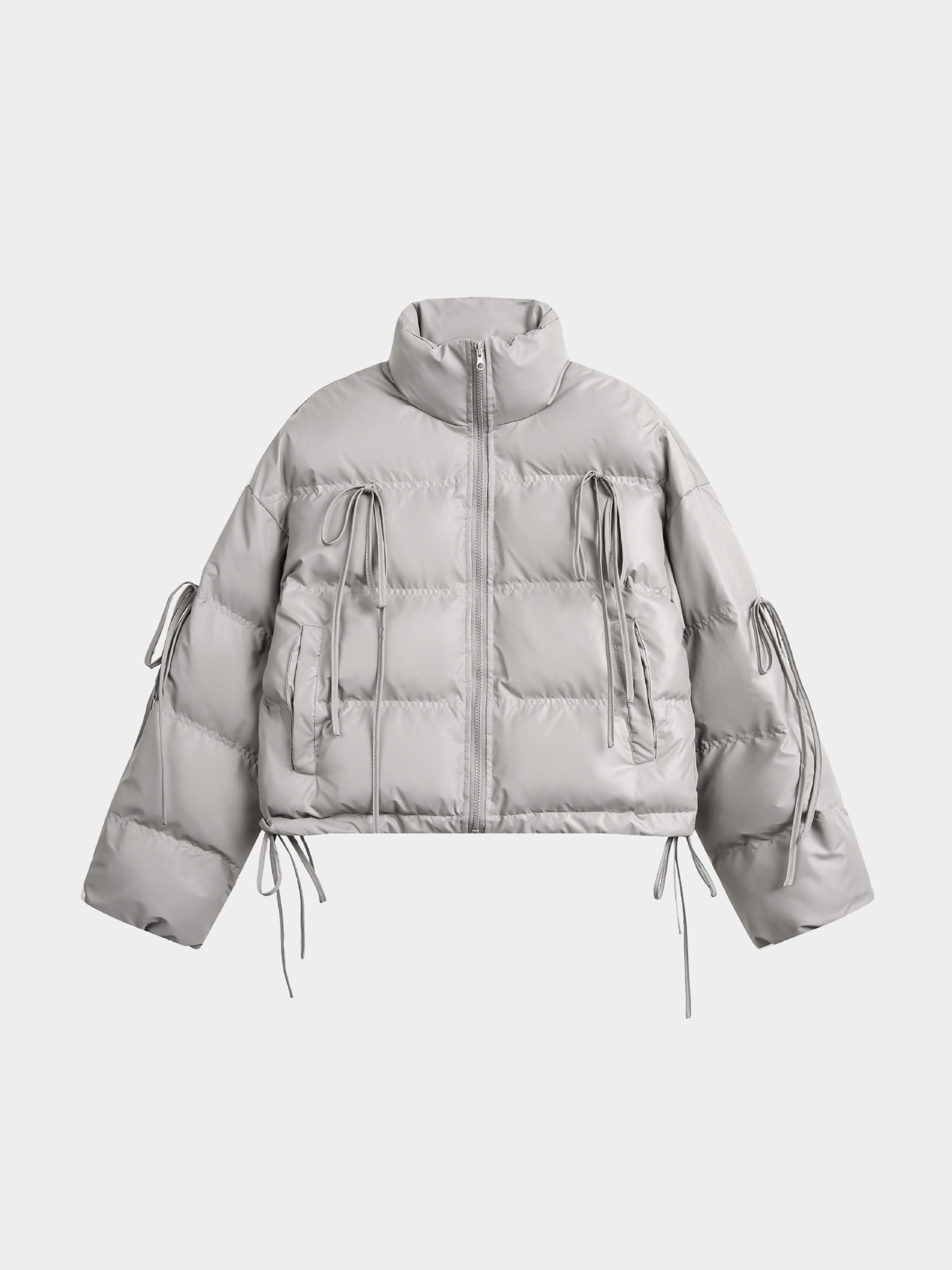 RavenMark - Women‘s Tassel Tie-Front Short Padded Jacket