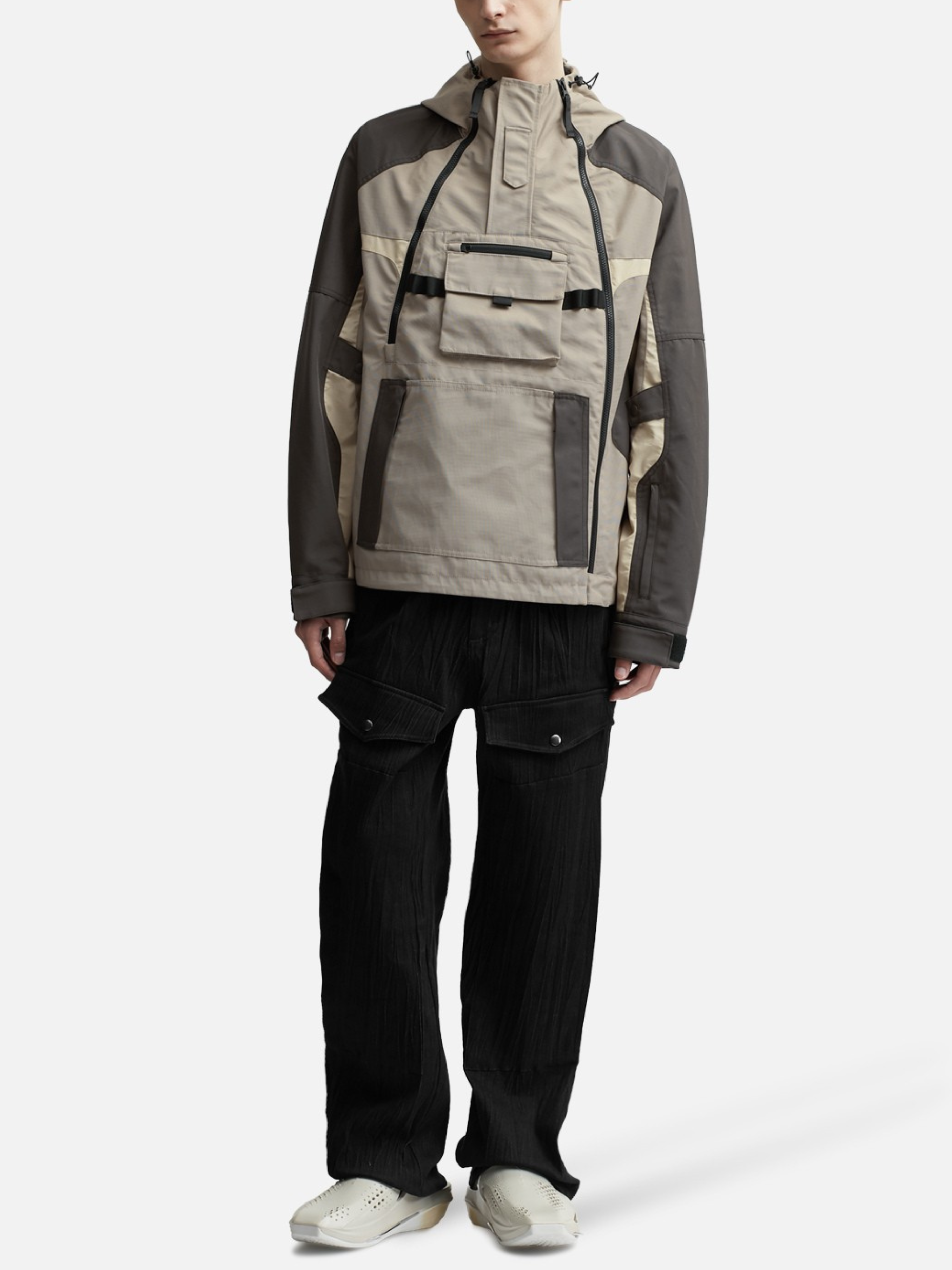 CampMat - Men's Multi-Pocket Utility Color-Block Hooded Jacket