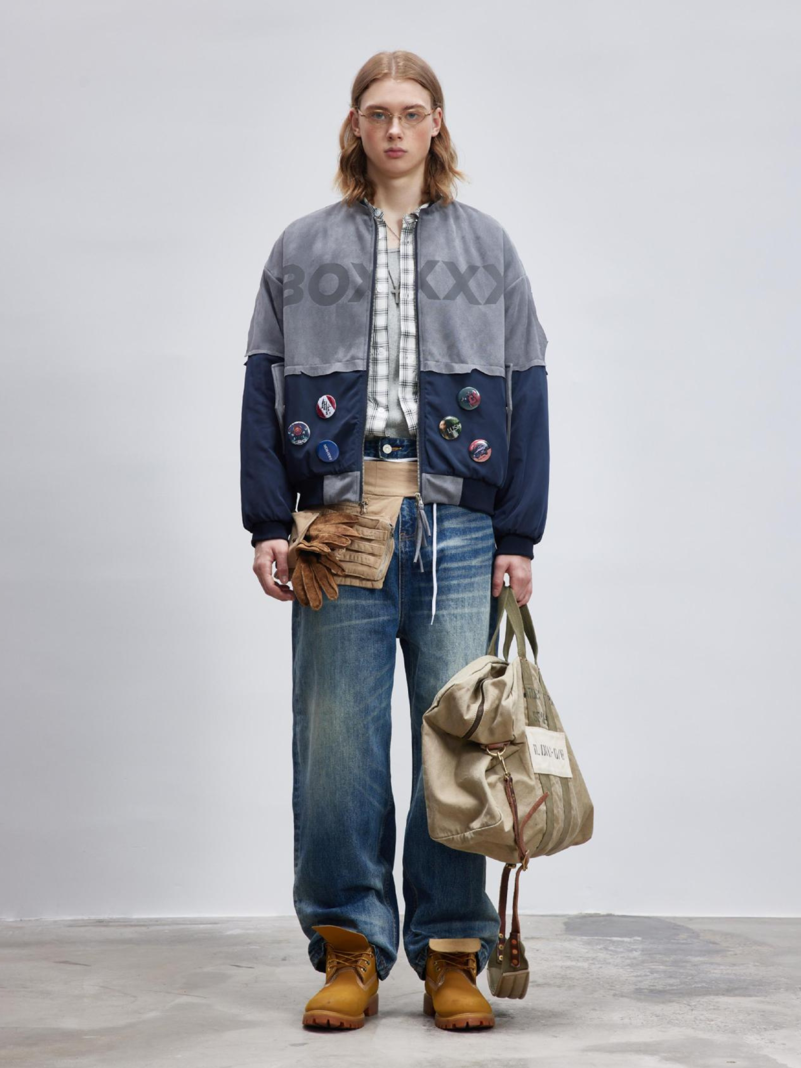 BluffTote - Men's Asymmetrical Panel Badge Padded Jacket