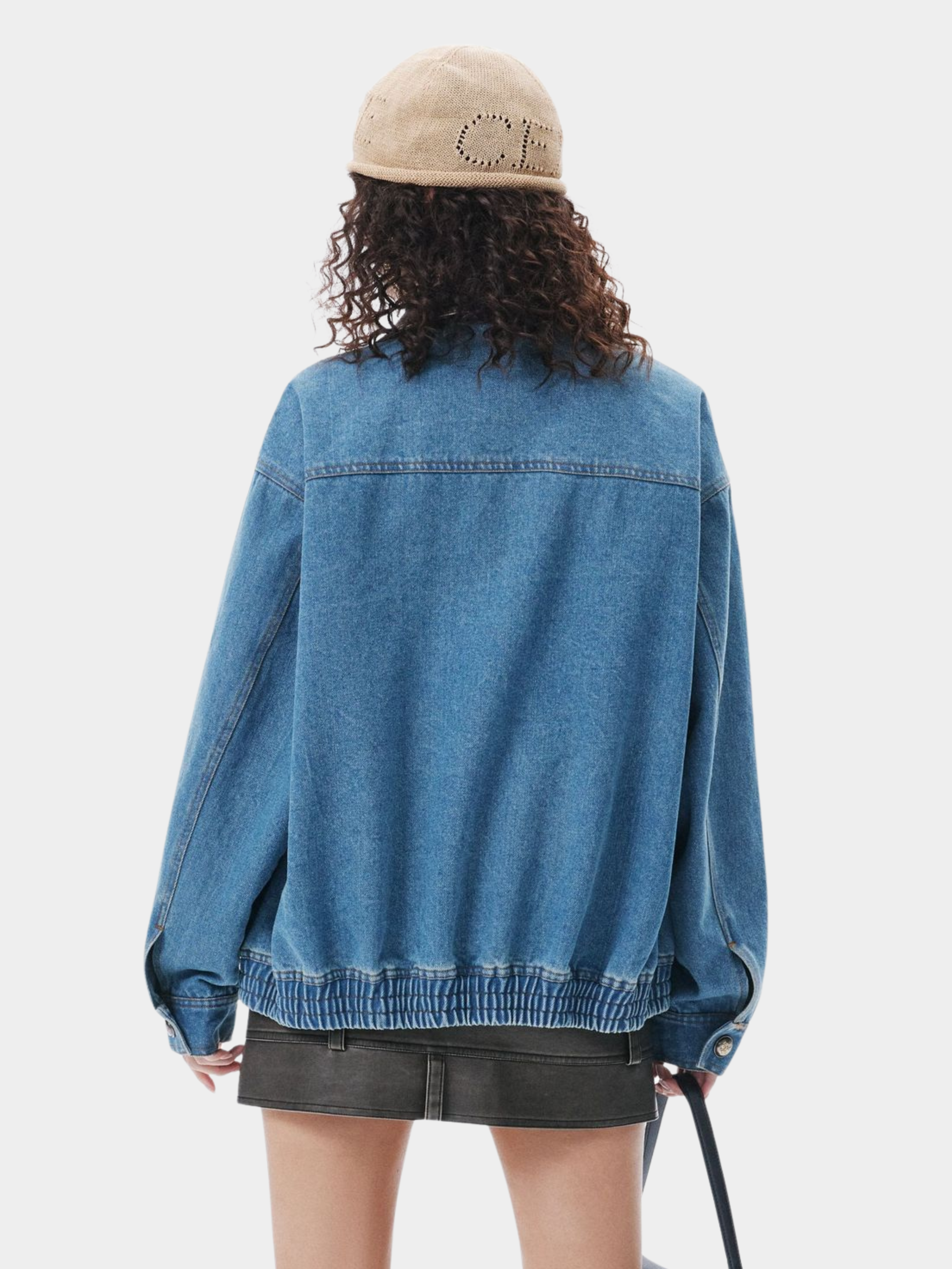 RavenLine - Women‘s Washed Denim Turndown Collar Jacket