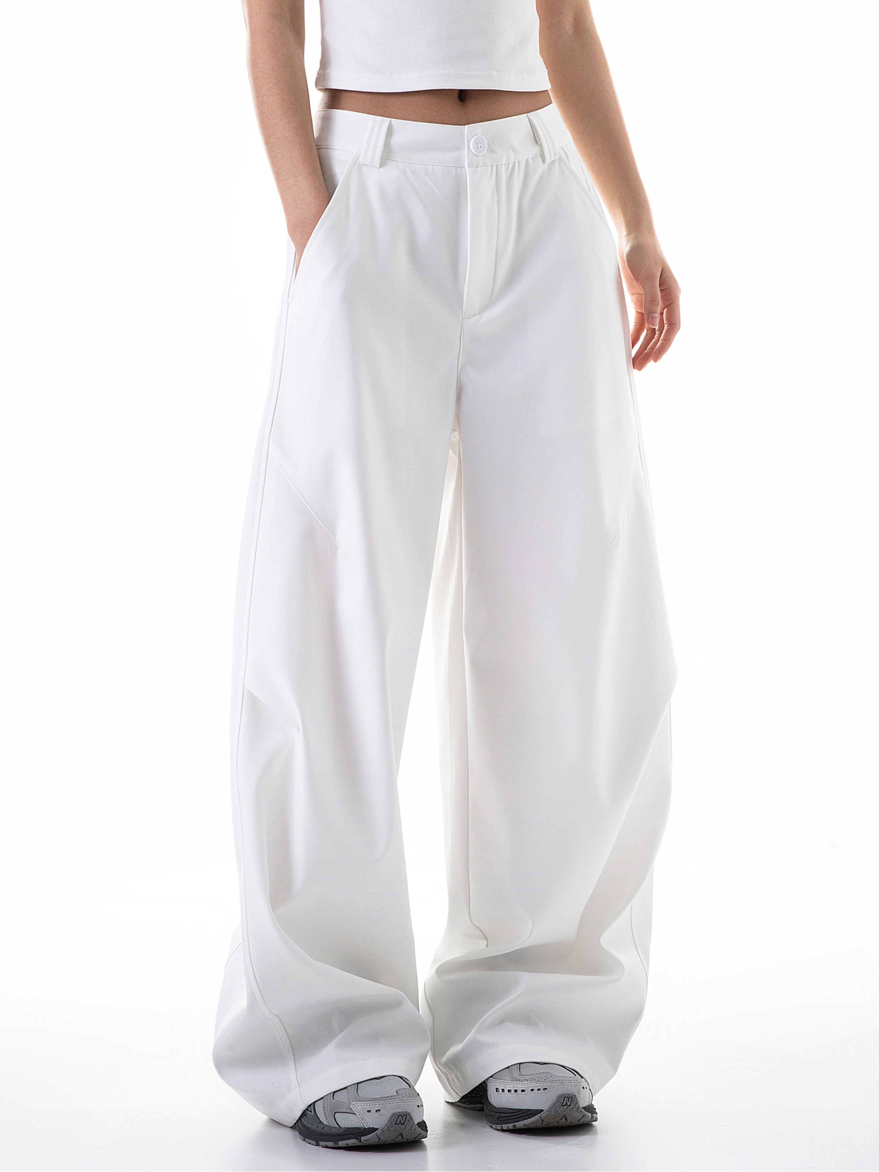 Frostline - Women's Wrinkled Scimitar Wide-Leg Suit Pants
