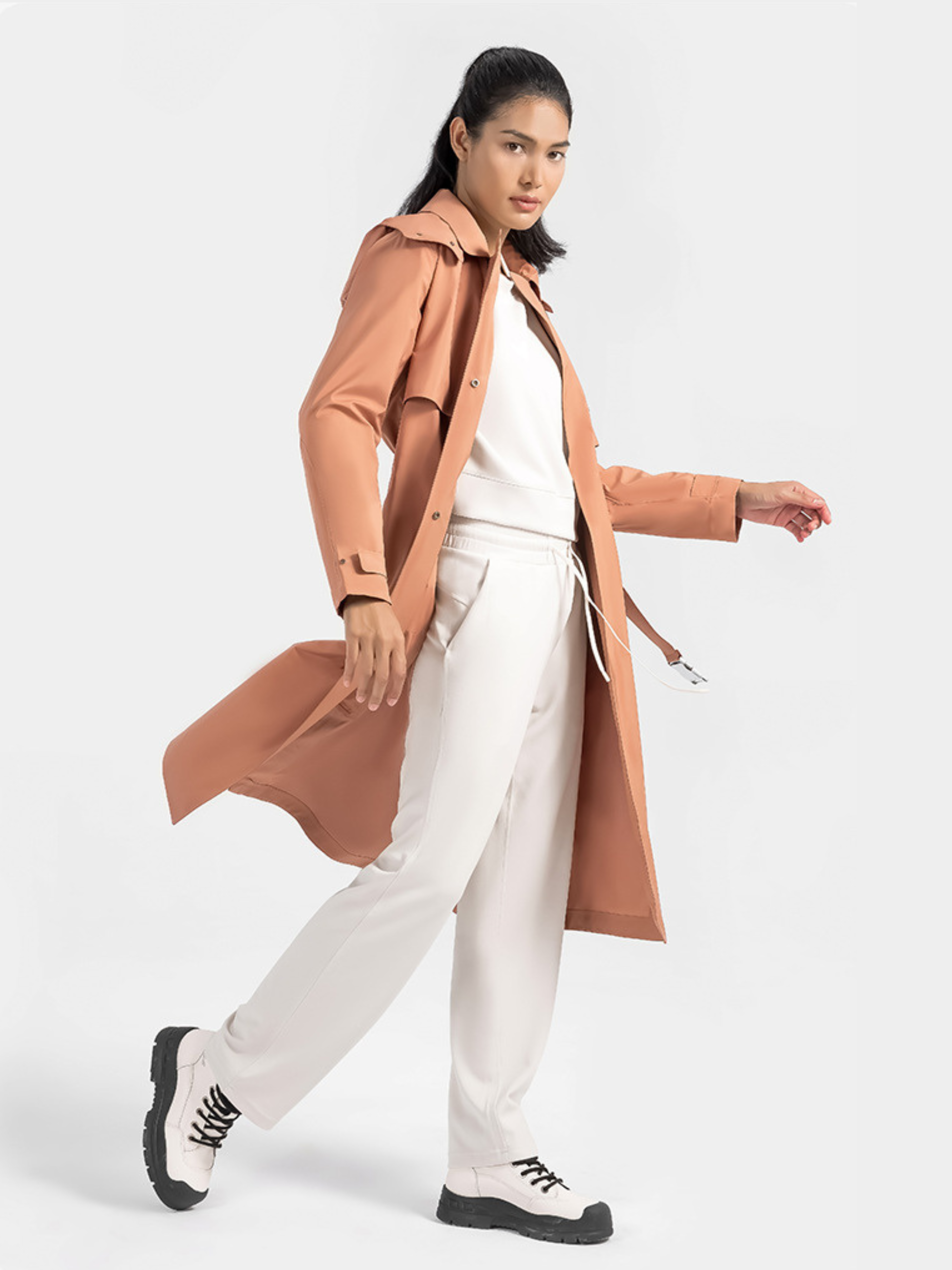 MesaPath - Women's Waterproof Windproof Long Trench Jacket