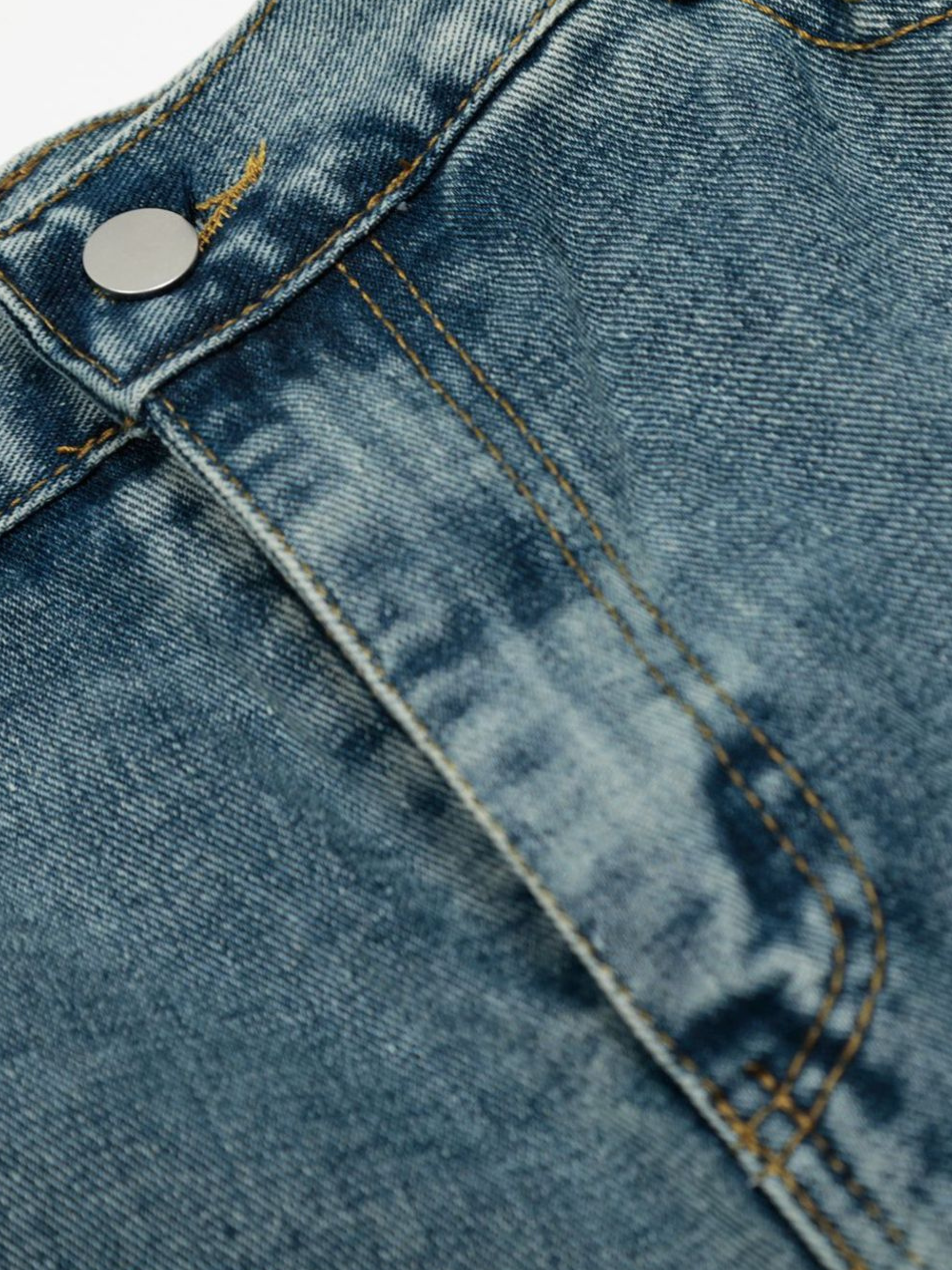 HawkPort - Unisex Washed Distressed Cropped Denim Pants