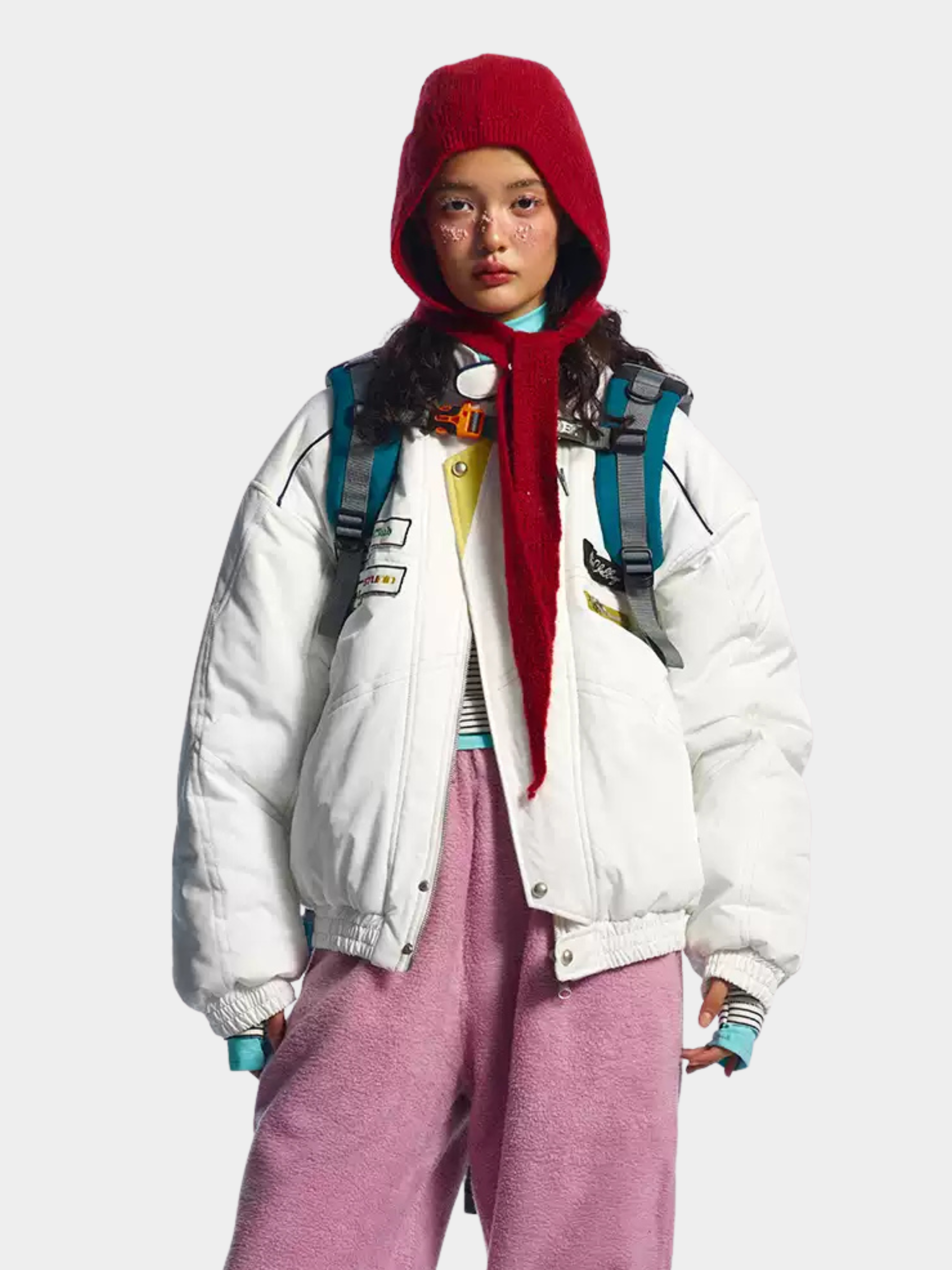 CanyonBoard - Women's Retro Badge Racer-Inspired Padded Jacket