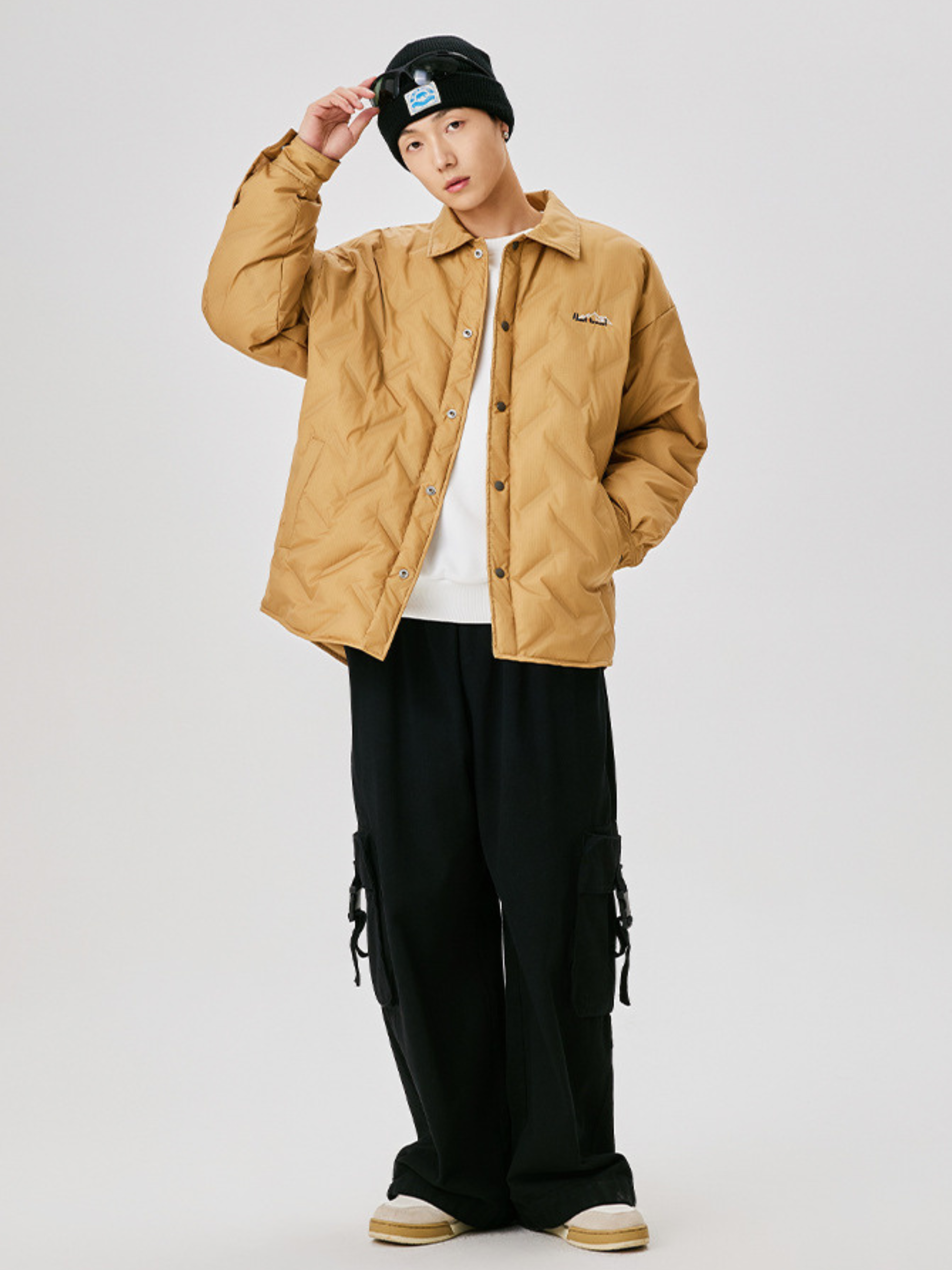 BluffStep - Unisex 90% White Duck Down Checkered Down Jacket