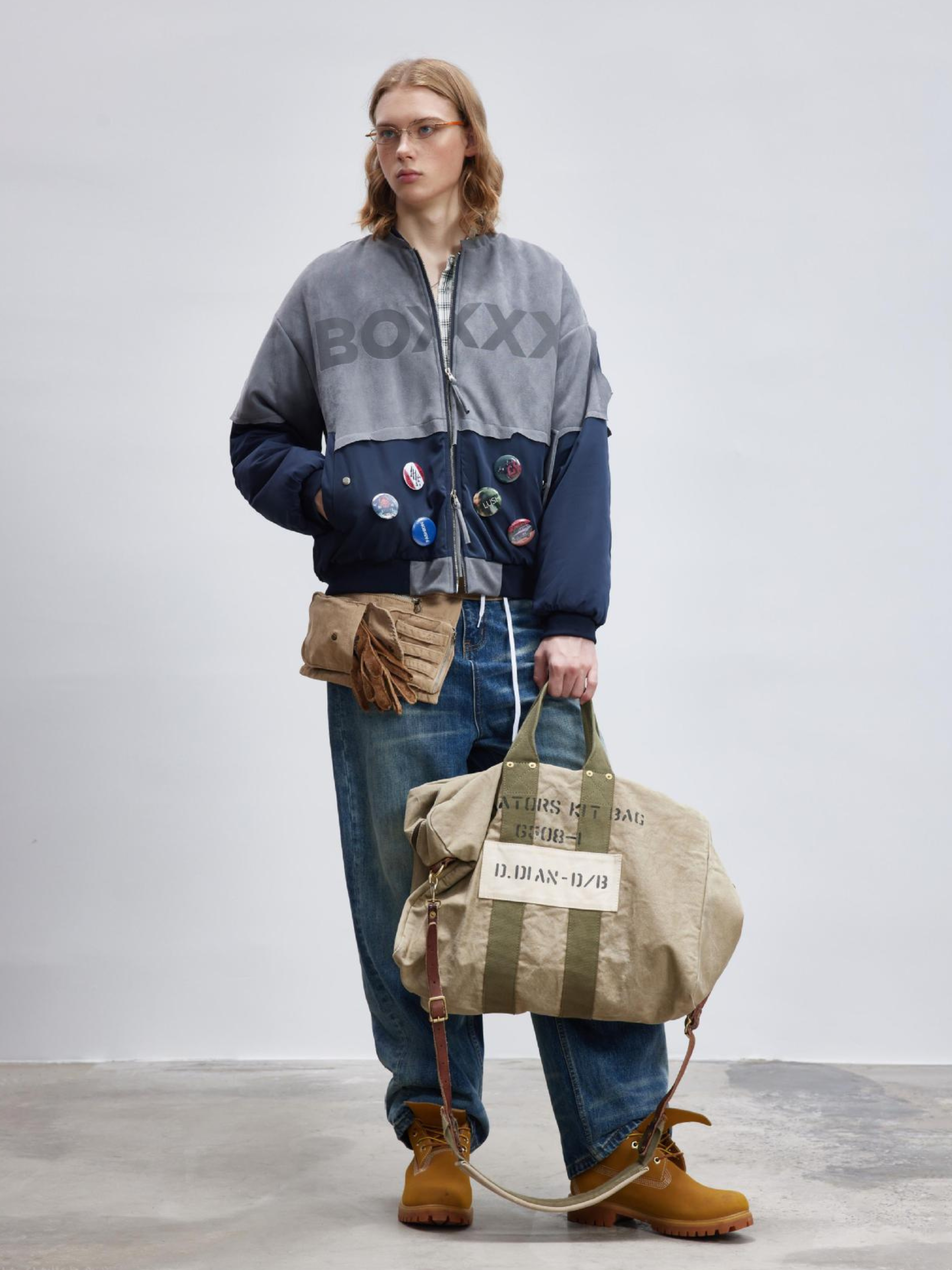 BluffTote - Men's Asymmetrical Panel Badge Padded Jacket