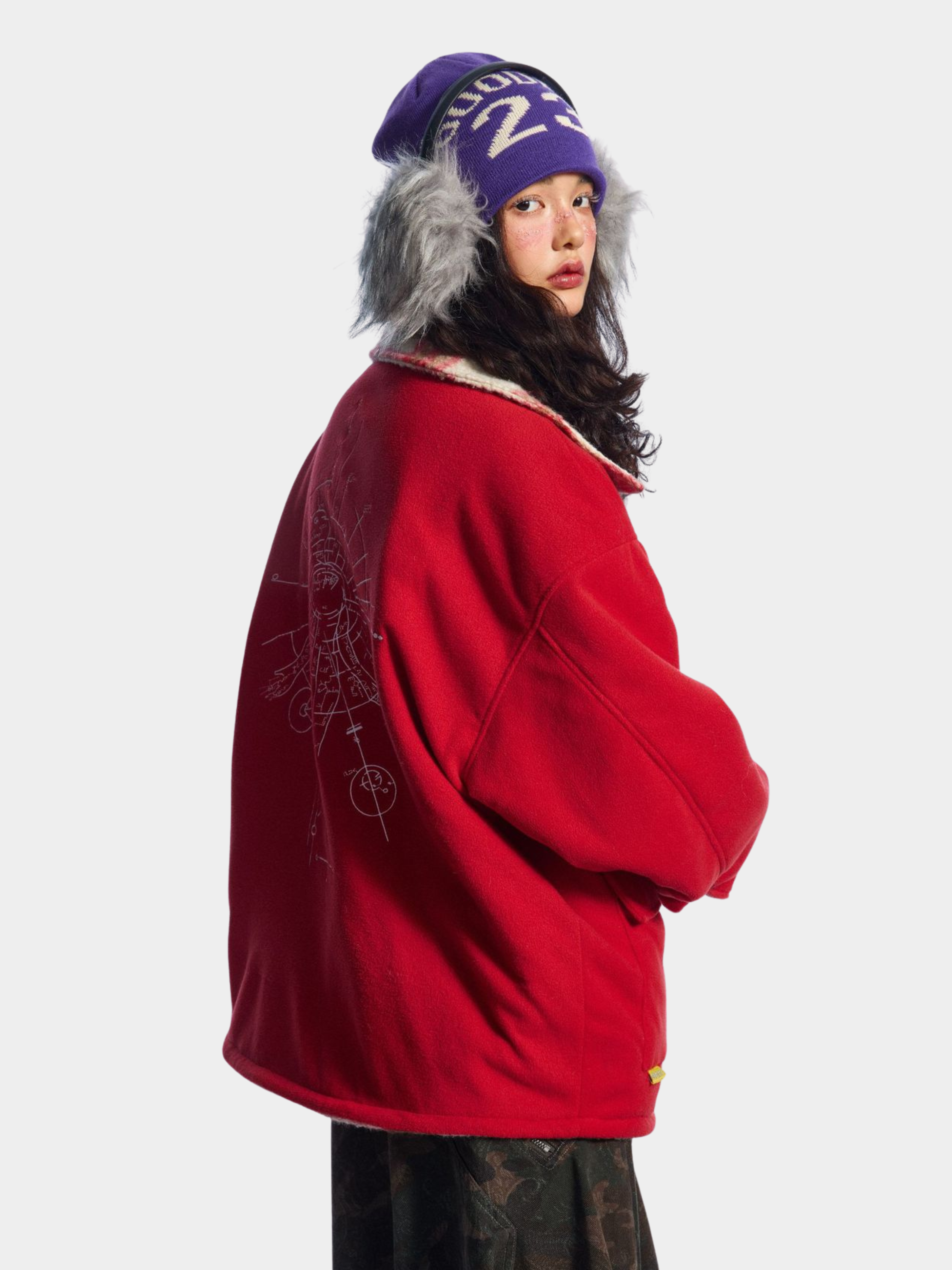 BluffScope - Women's Plaid & Fleece Reversible Sherpa Winter Jacket