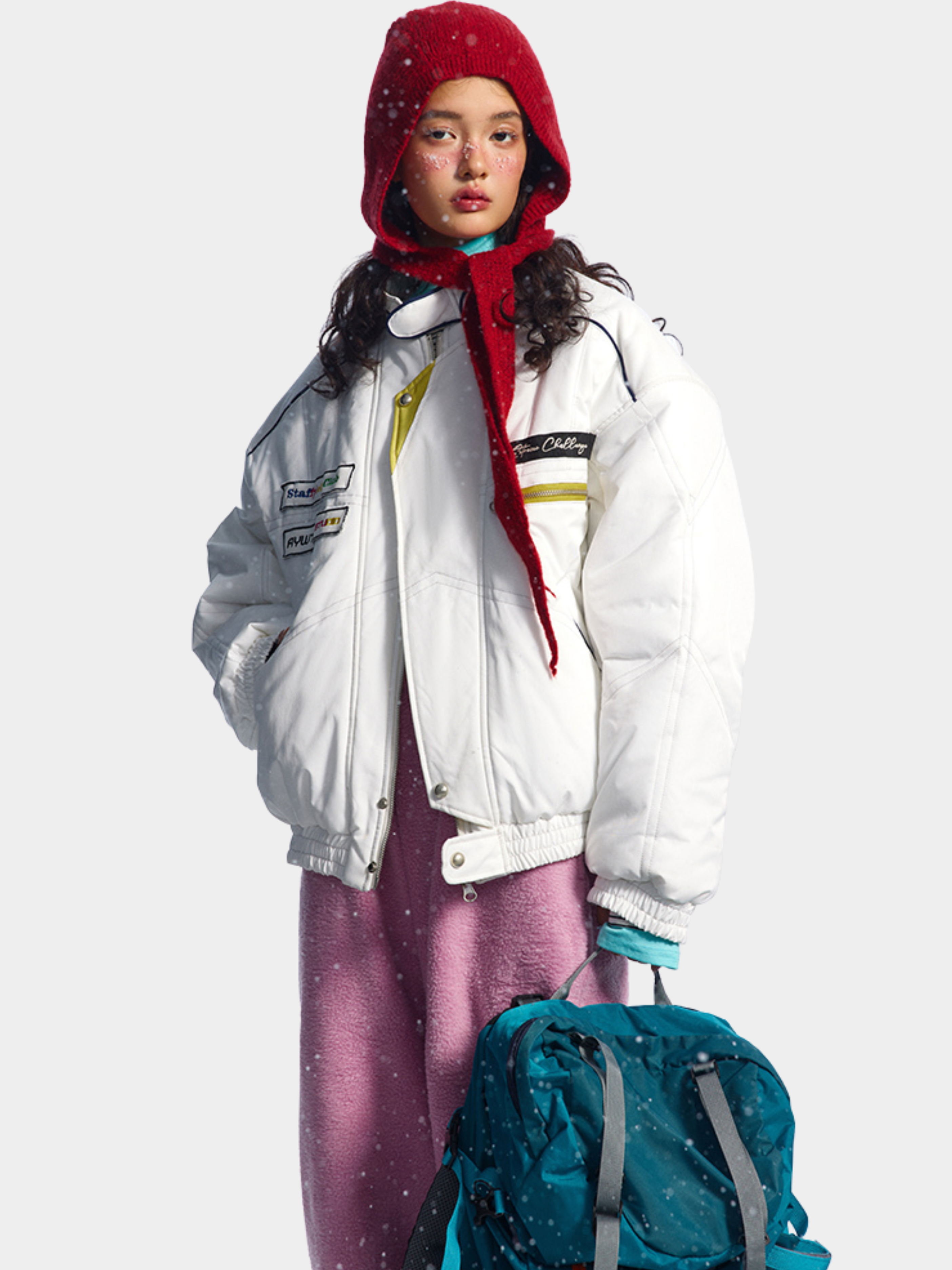 CanyonBoard - Women's Retro Badge Racer-Inspired Padded Jacket