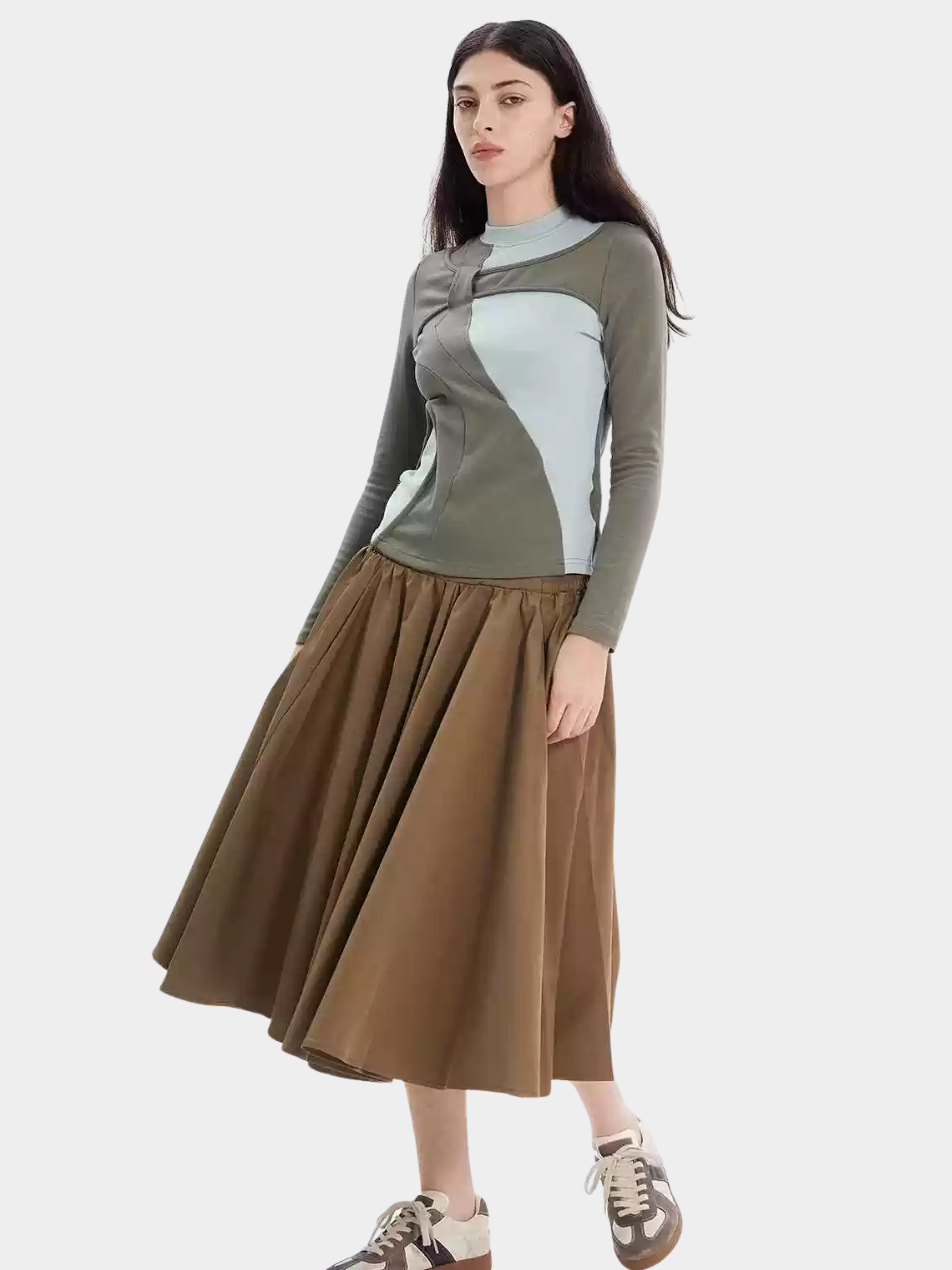 Canyonloop - Women's Asymmetric Color-Block Layered Base Top