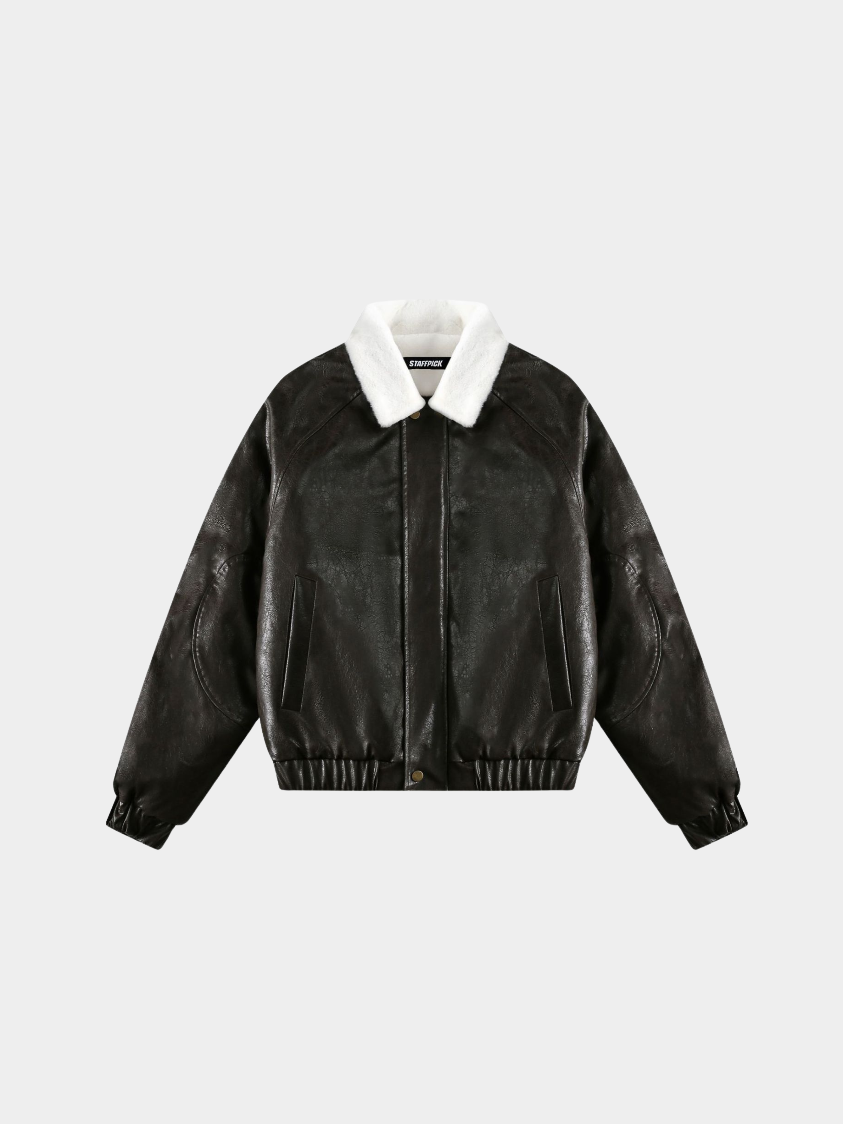 RavenBoard - Women‘s  Faux Shearling Panel PU Padded Jacket