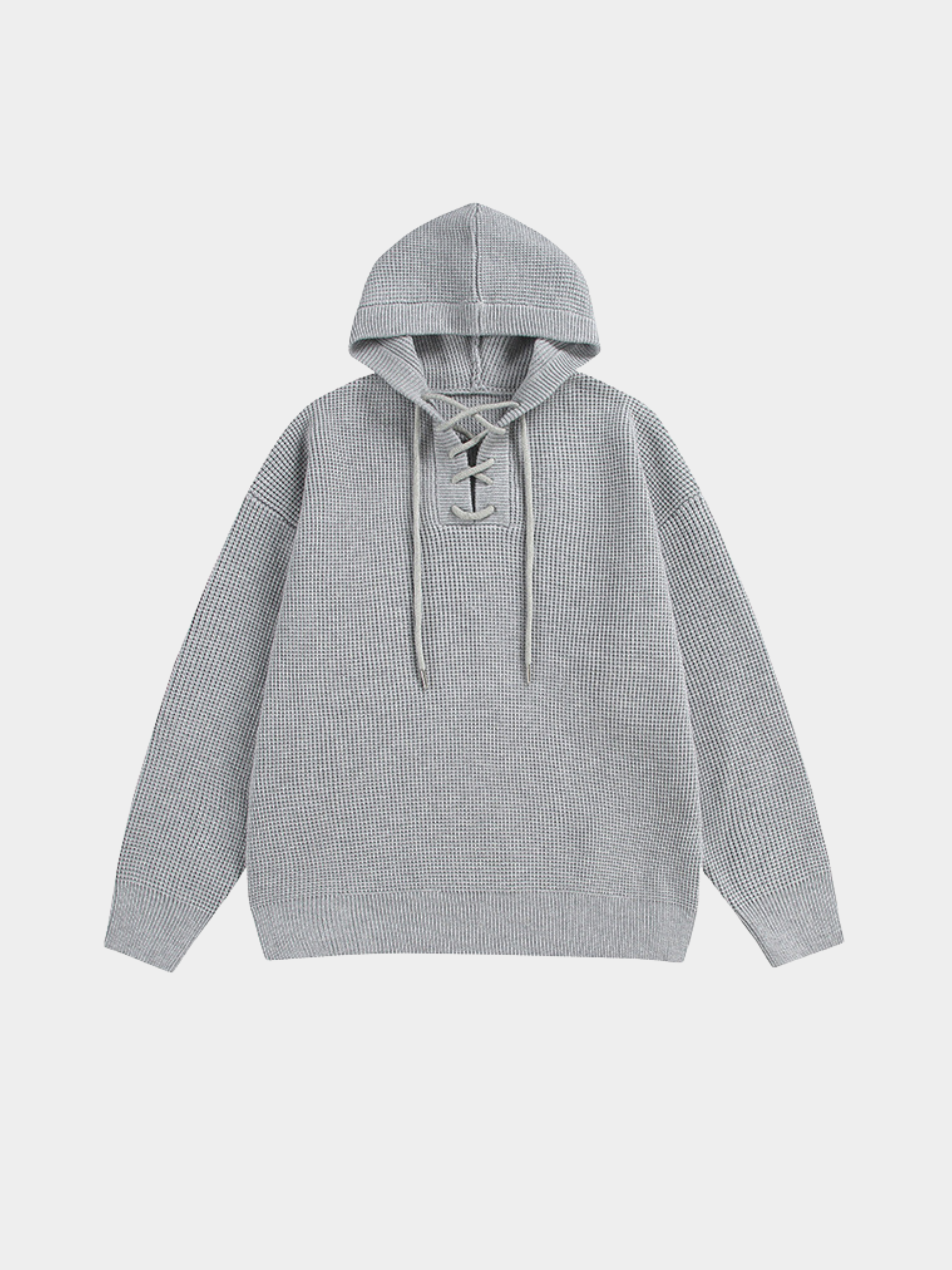GlowBox - Men's Drawstring Hooded Knit Sweater