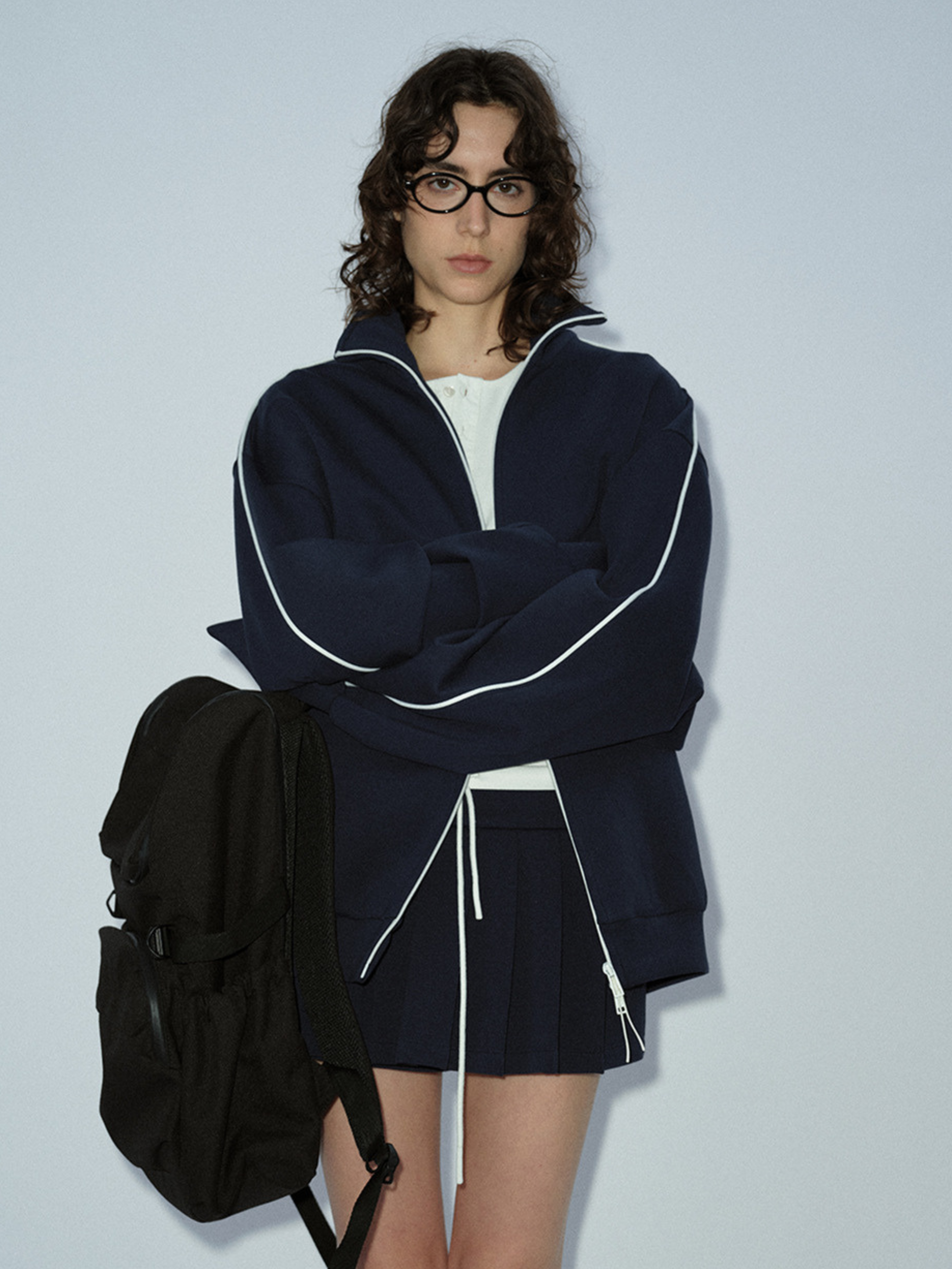 RavenPoint - Women‘s Color-Block Stand Collar Loose Jacket