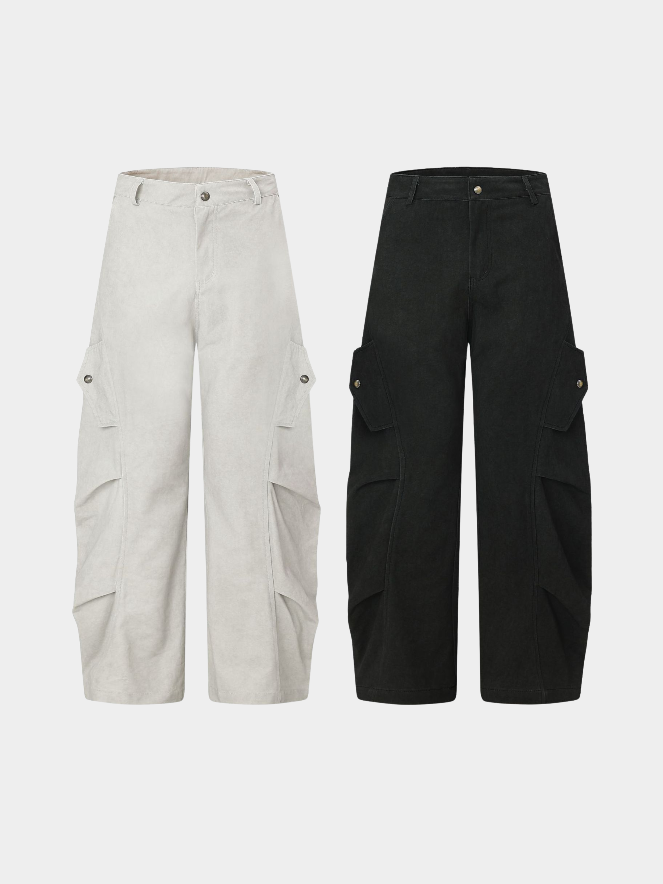 FoxDrop - Unisex Retro Paratrooper-Inspired Wide-Leg Utility Pants